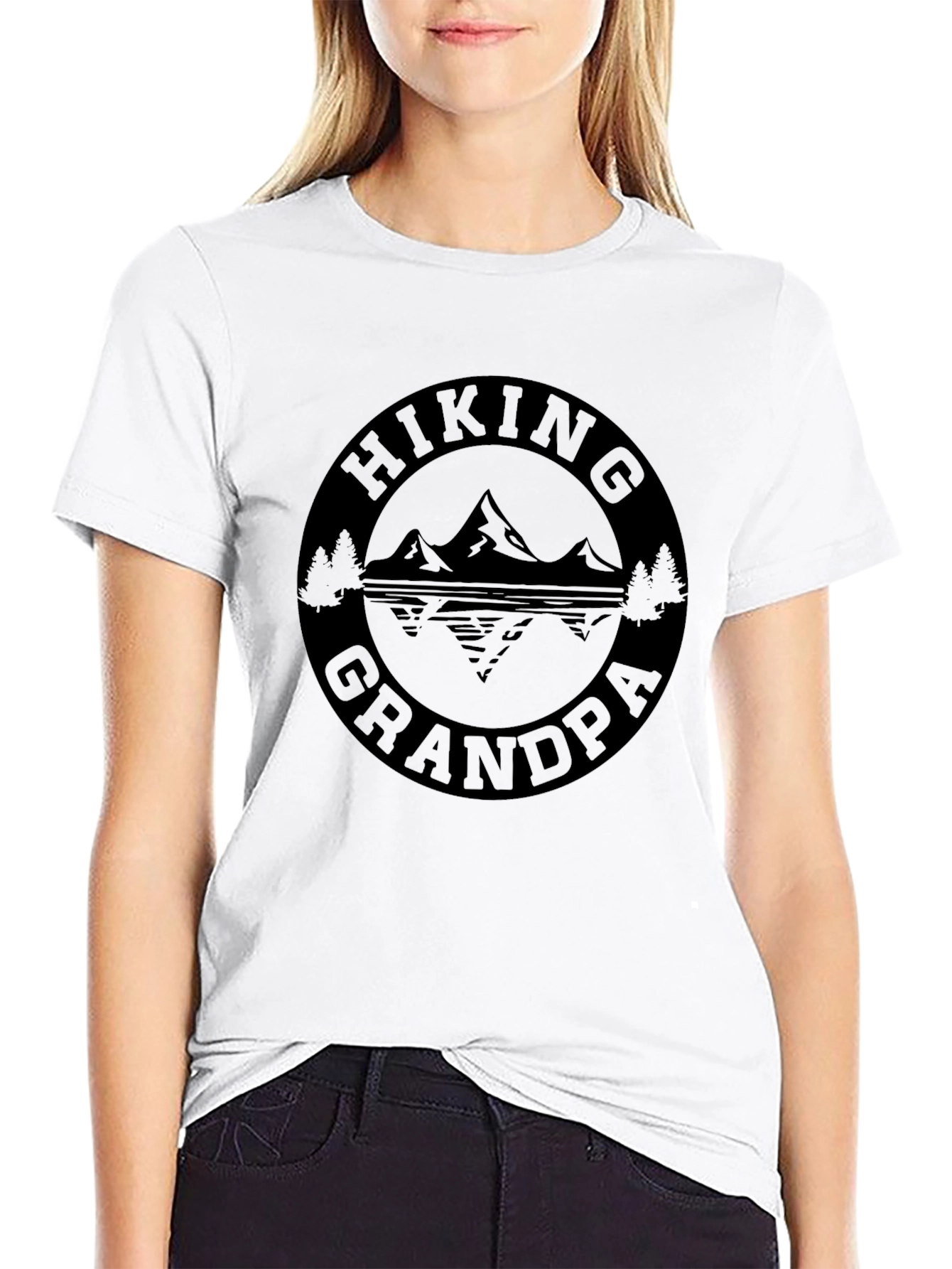 Hiking Grandpa Black Graphic T-Shirt
