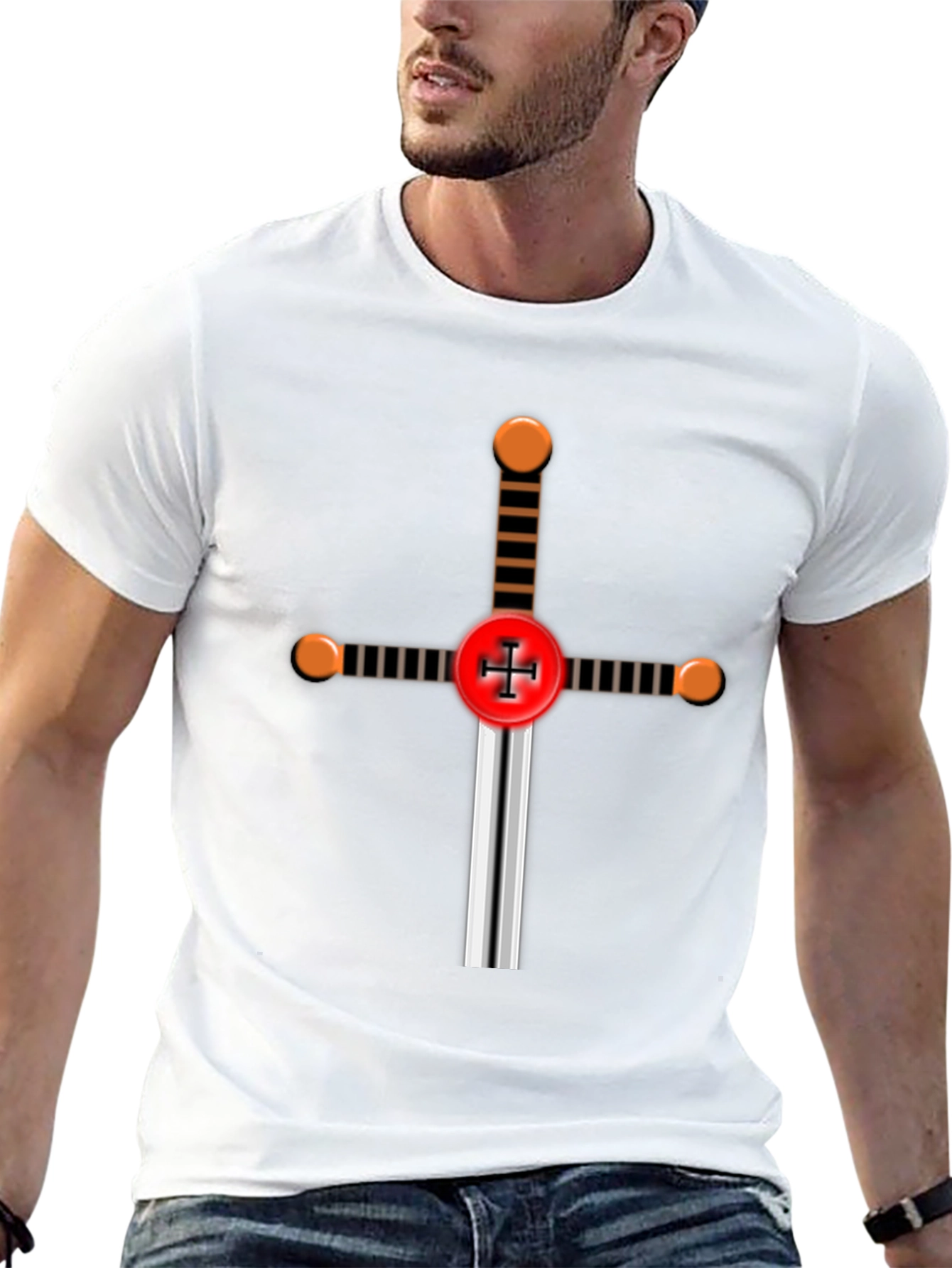 Crusader Sword Graphic Tee - Black