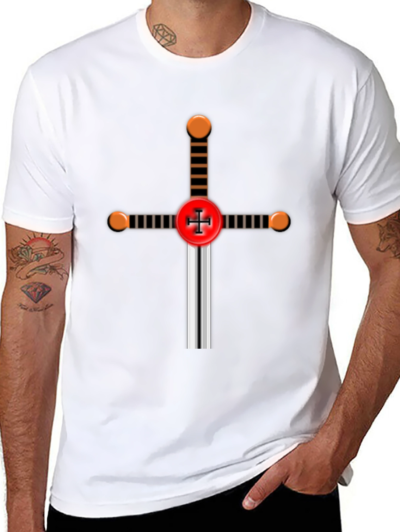 Crusader Sword Graphic Tee - Black
