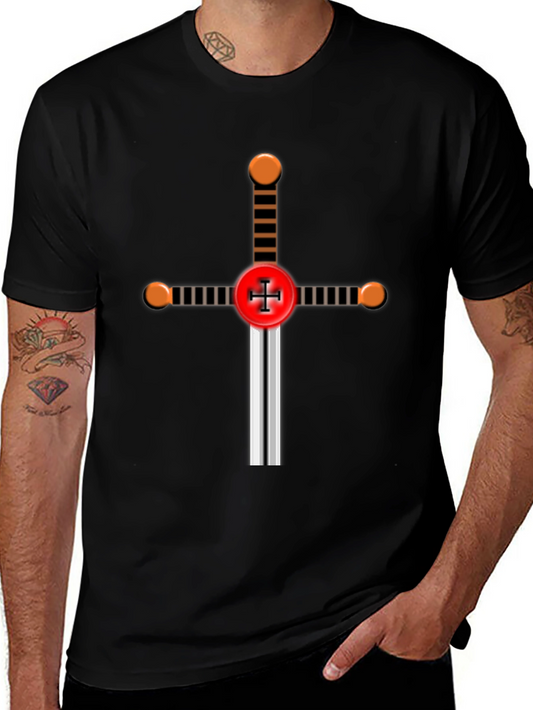 Crusader Sword Graphic Tee - Black