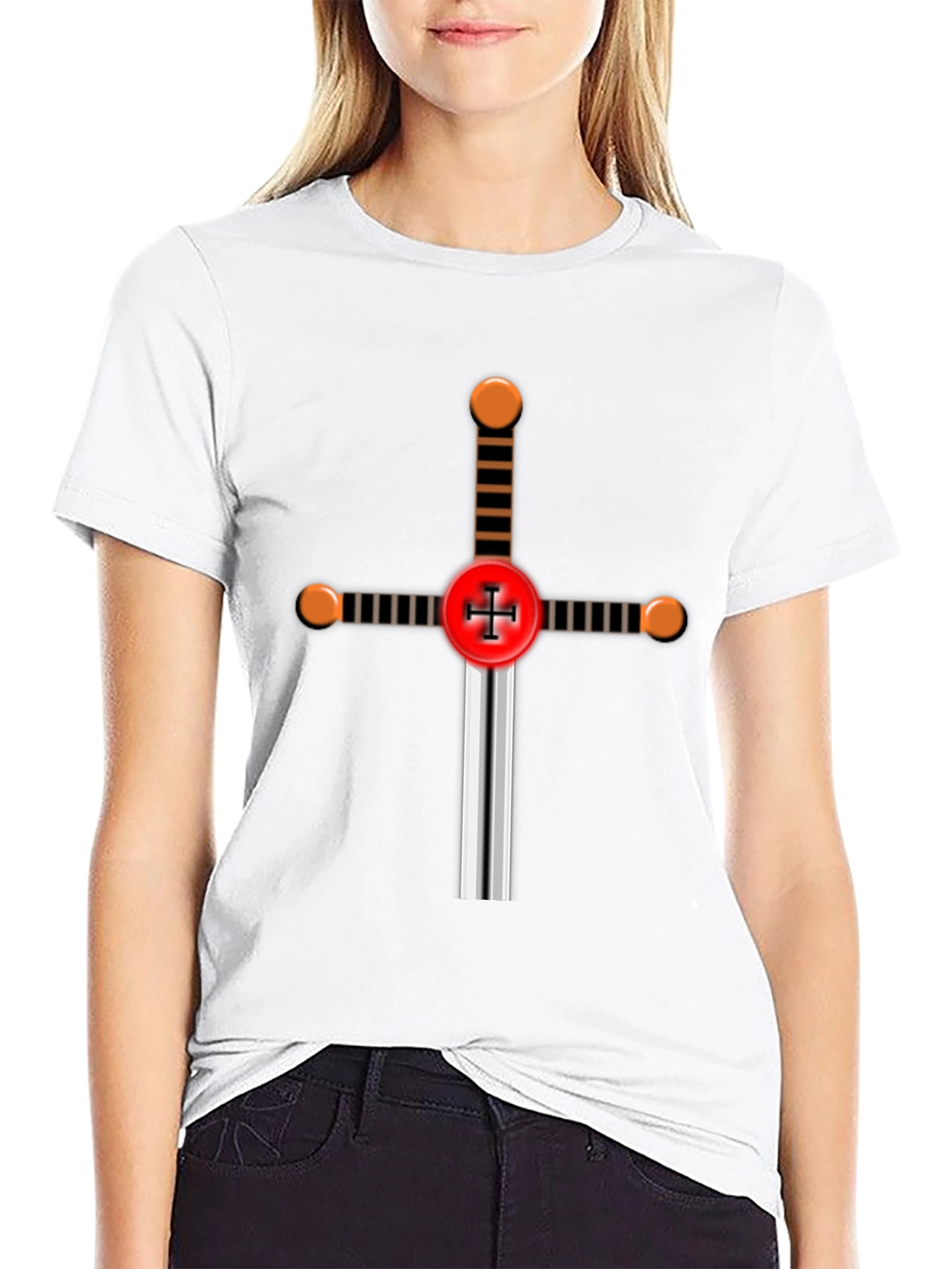 Crusader Sword Graphic Tee - Black