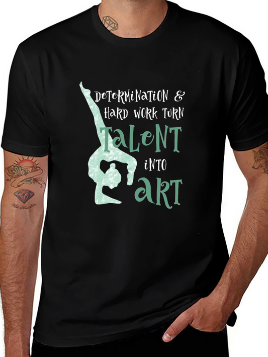 Gymnastics Art Black T-Shirt - Determination & Hard Work