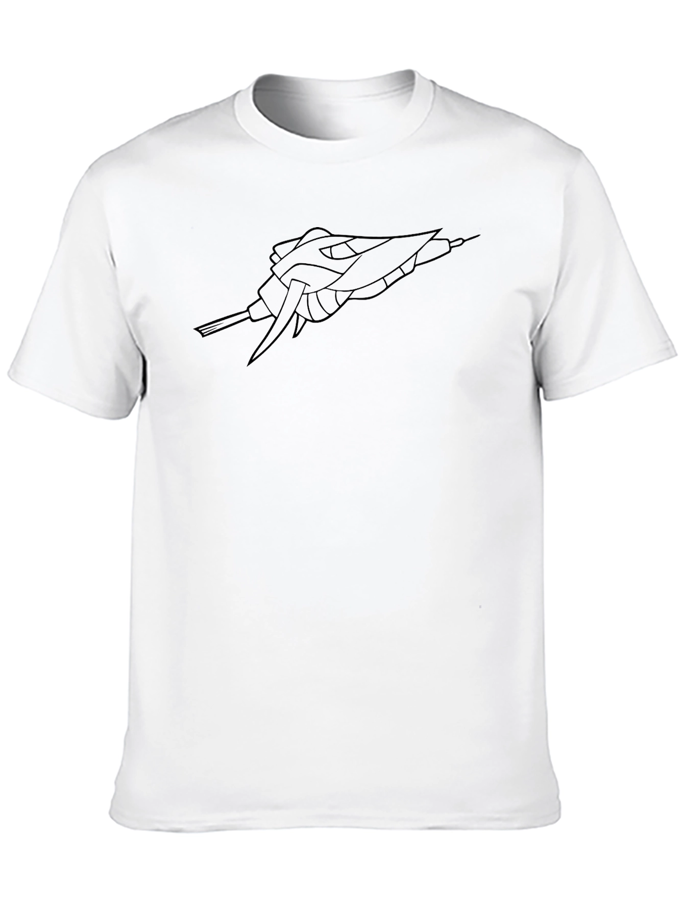 Sci-Fi Spaceship Black Graphic Tee