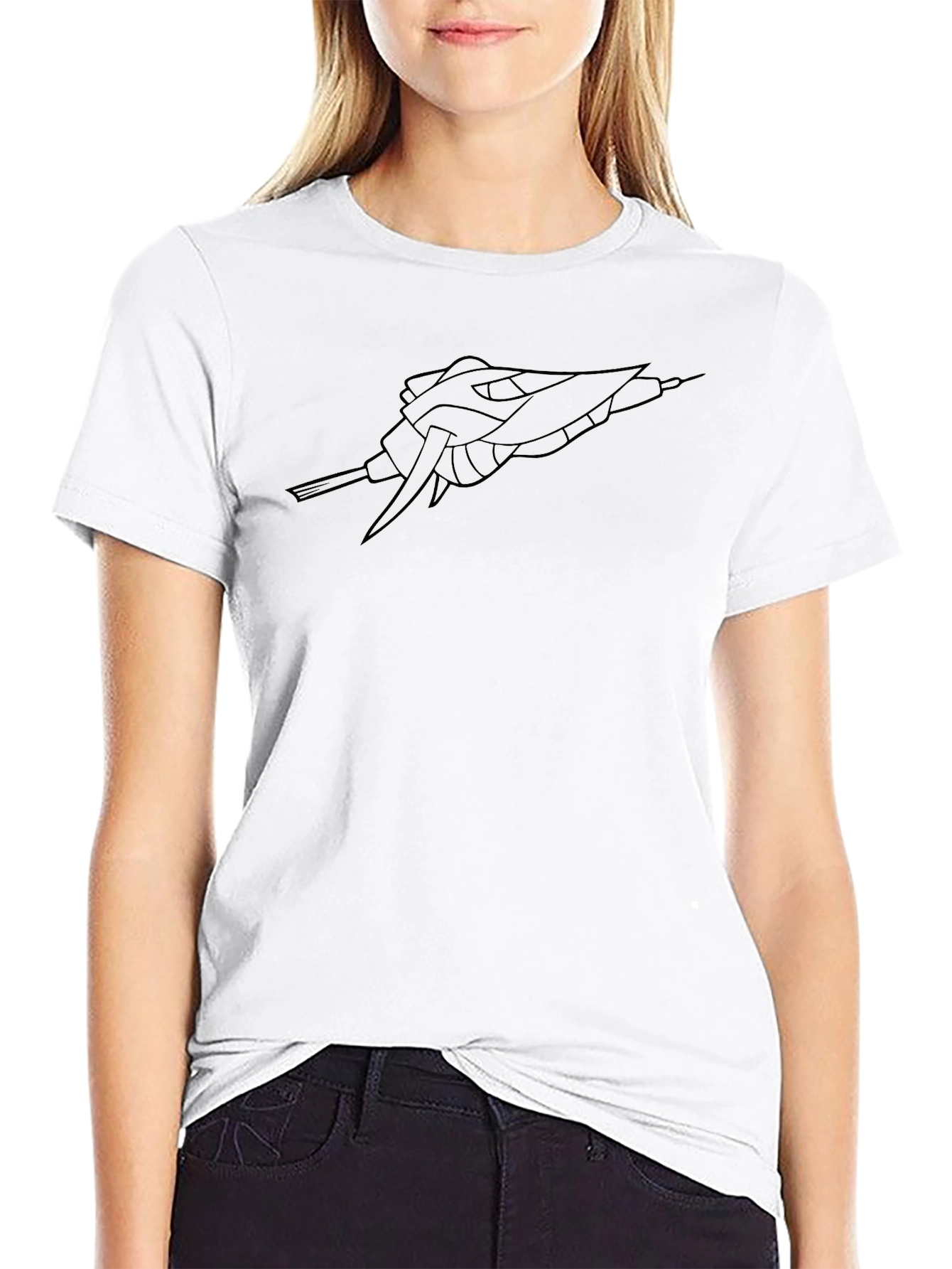 Sci-Fi Spaceship Black Graphic Tee