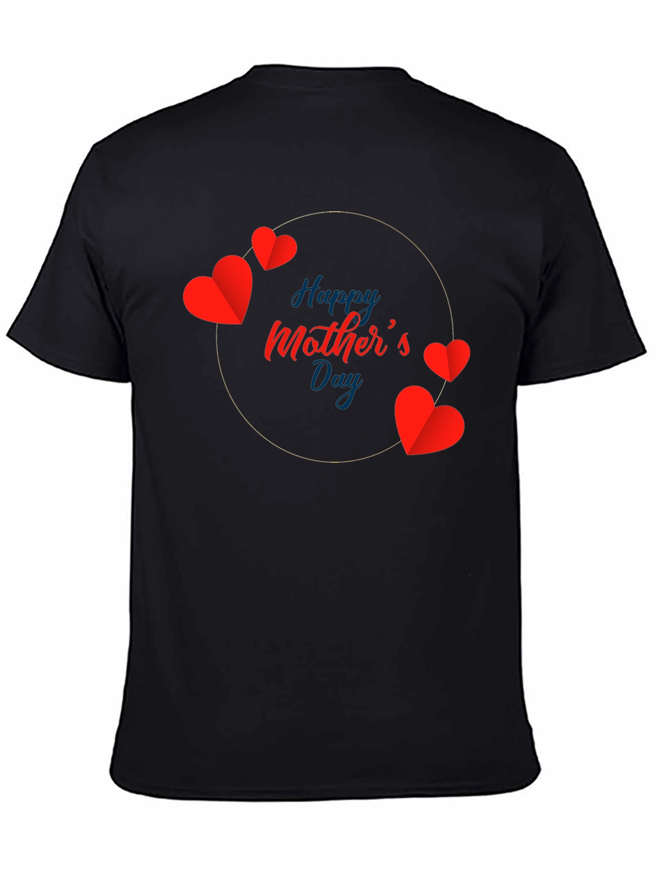 Happy Mothers Day Heart T-Shirt - Black