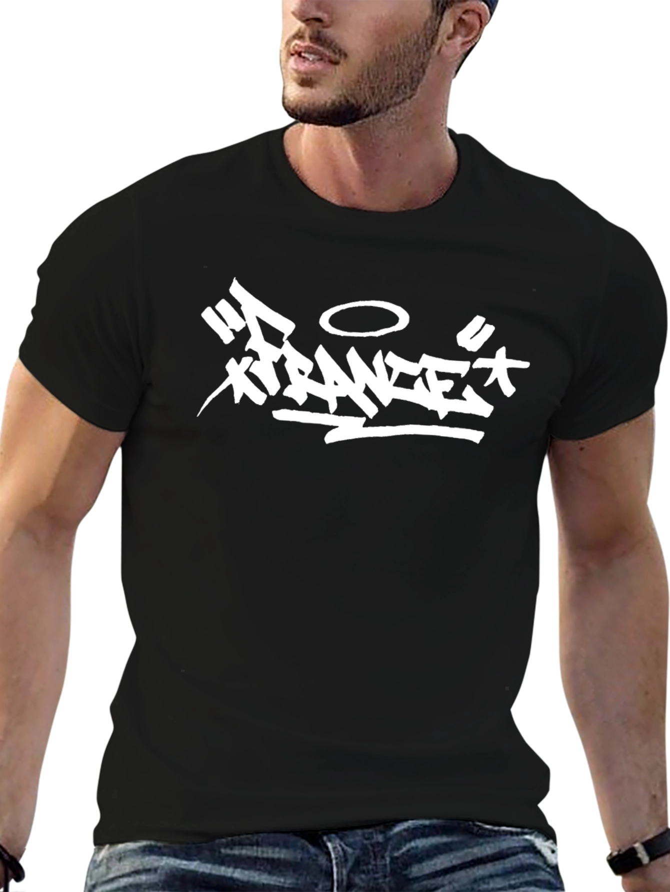 Xtrance White Graphic Black T-Shirt