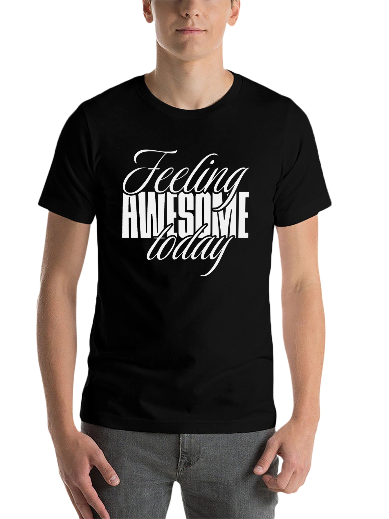 Feeling Awesome Today Black T-Shirt