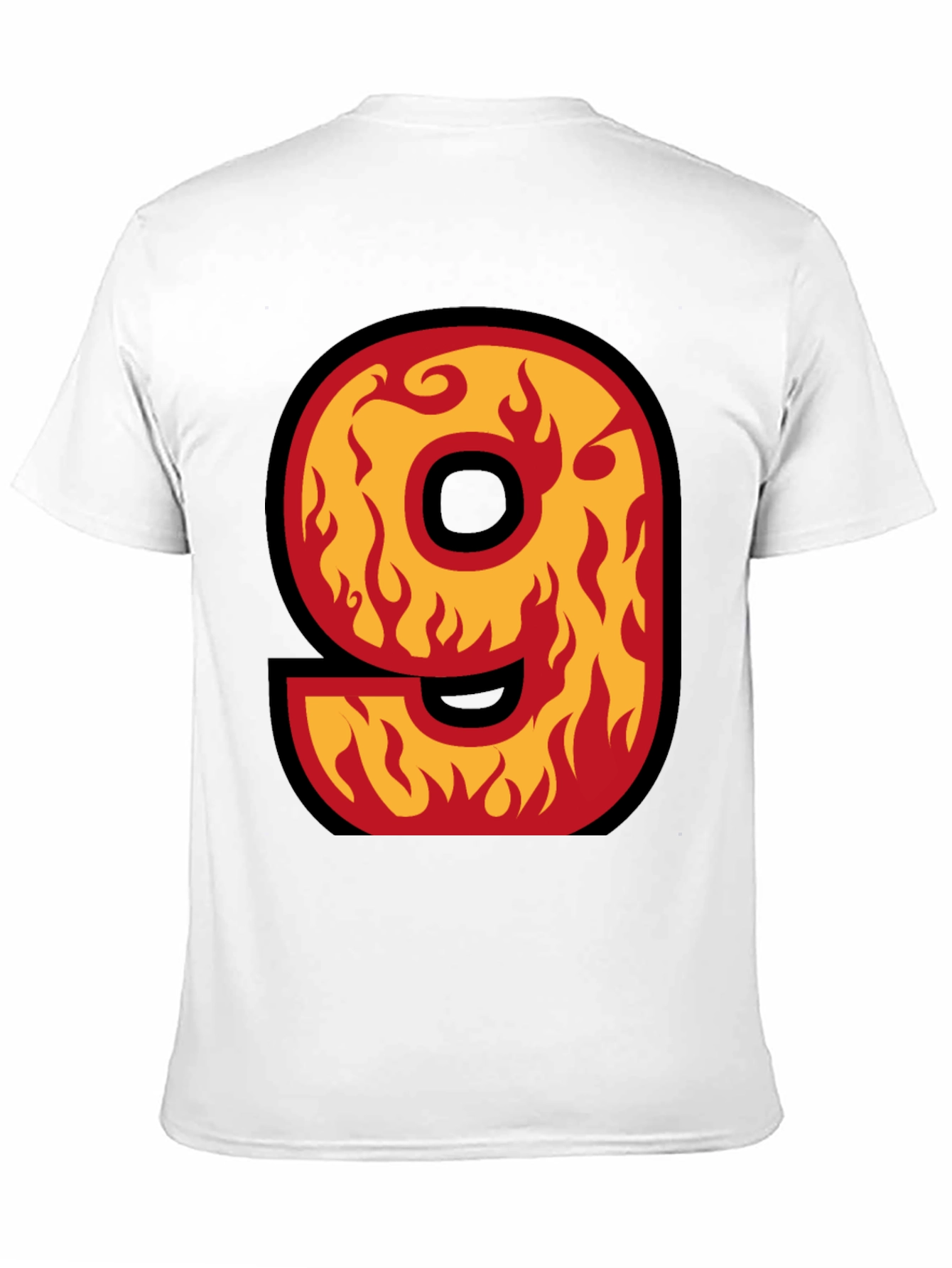 Fiery Number 9 T-Shirt - Bold Graphic Tee