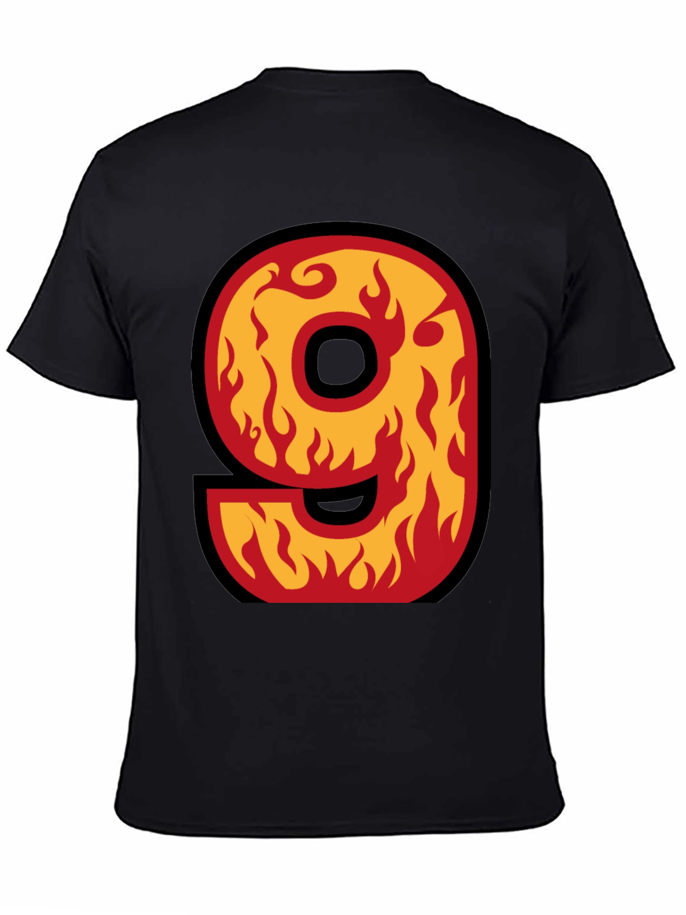 Fiery Number 9 T-Shirt - Bold Graphic Tee