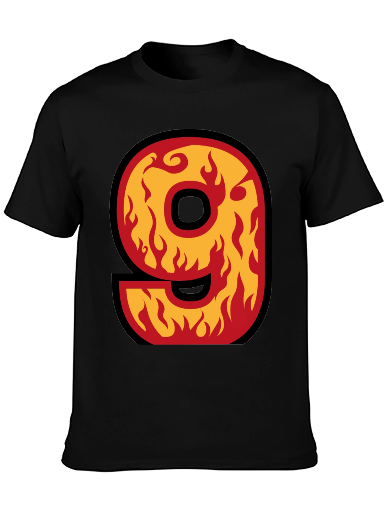 Fiery Number 9 T-Shirt - Bold Graphic Tee