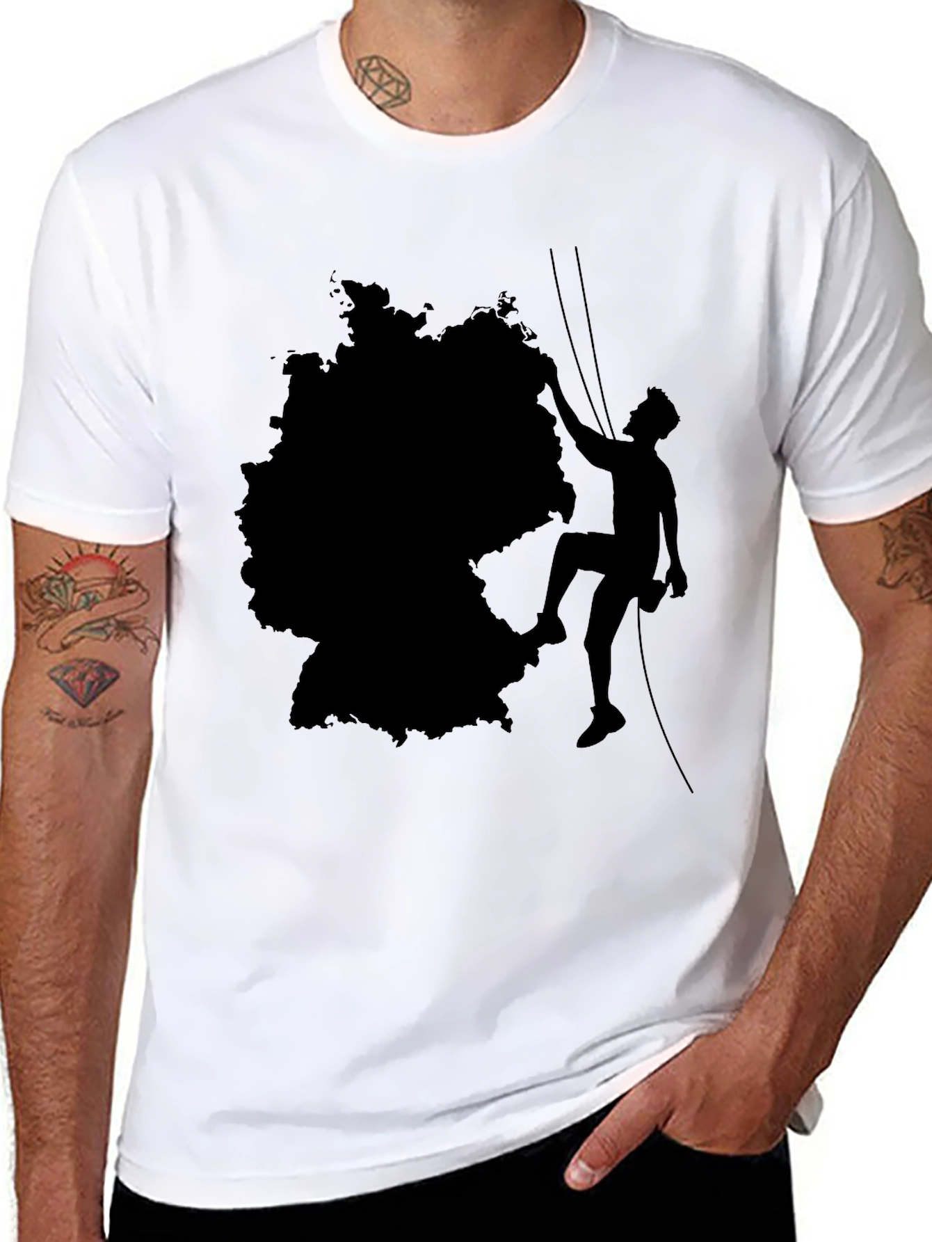 Germany Climbing T-Shirt - Black Cotton Tee