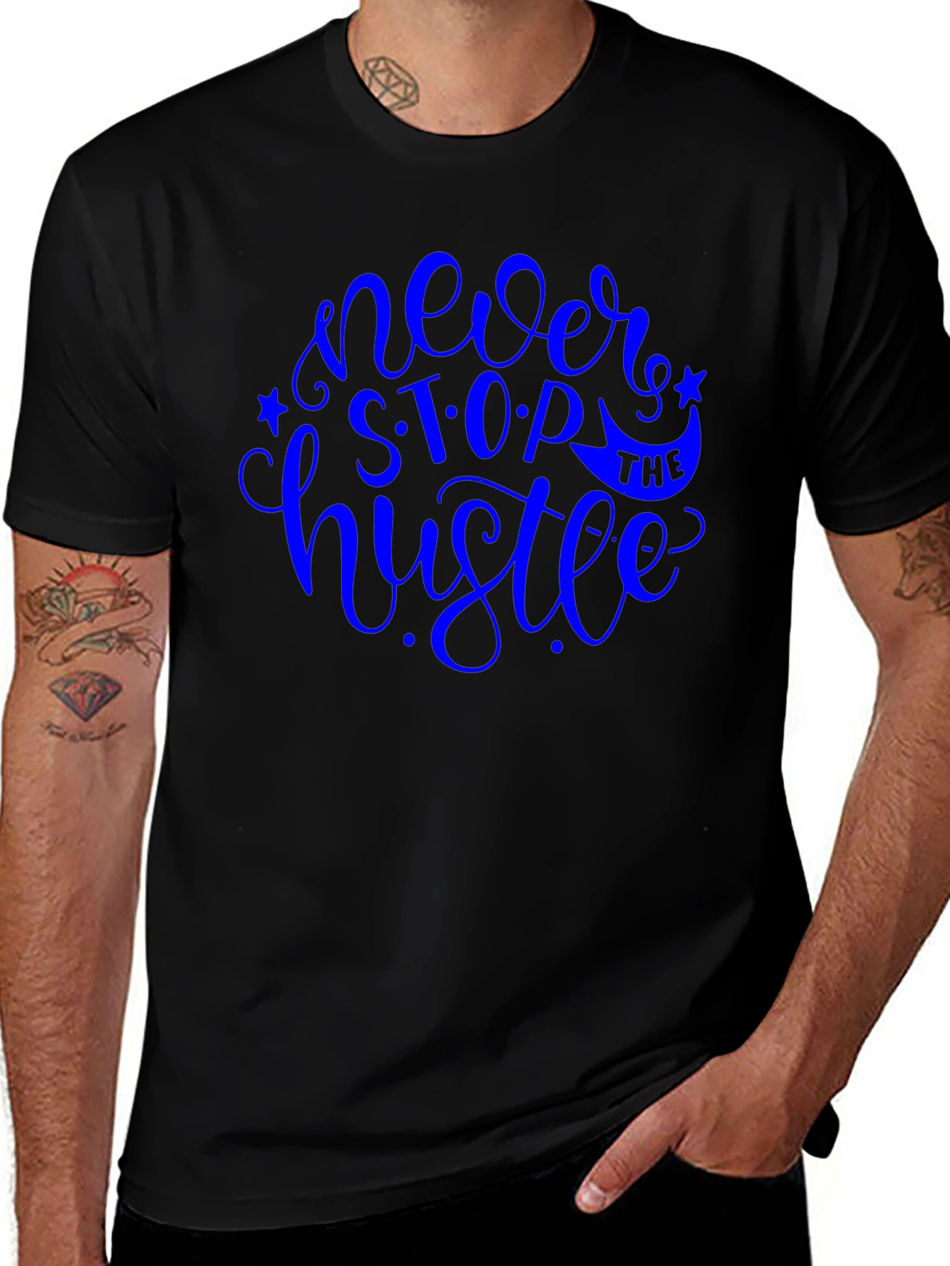 Never Stop The Hustle Graphic T-Shirt