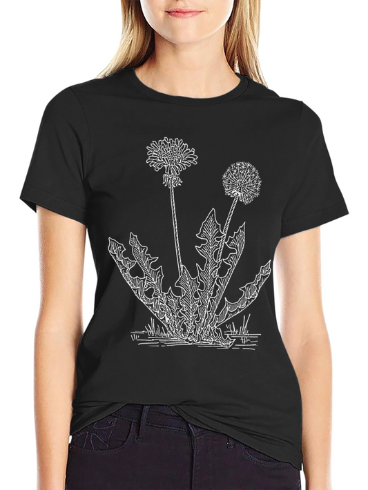 Dandelion Sketch Tee - Botanical Graphic Print Shirt