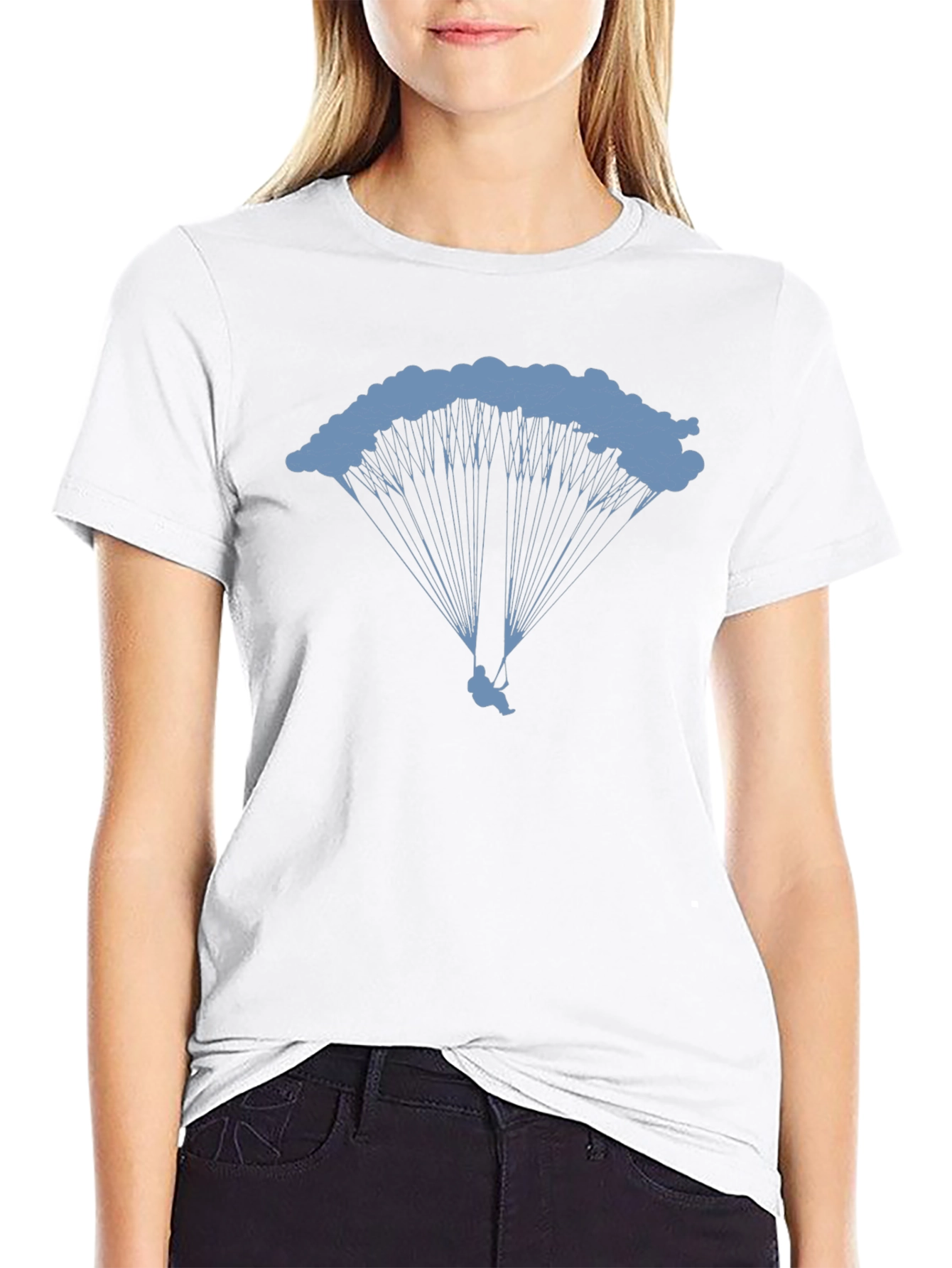 Skydiving Graphic Tee - Black Cotton T-Shirt