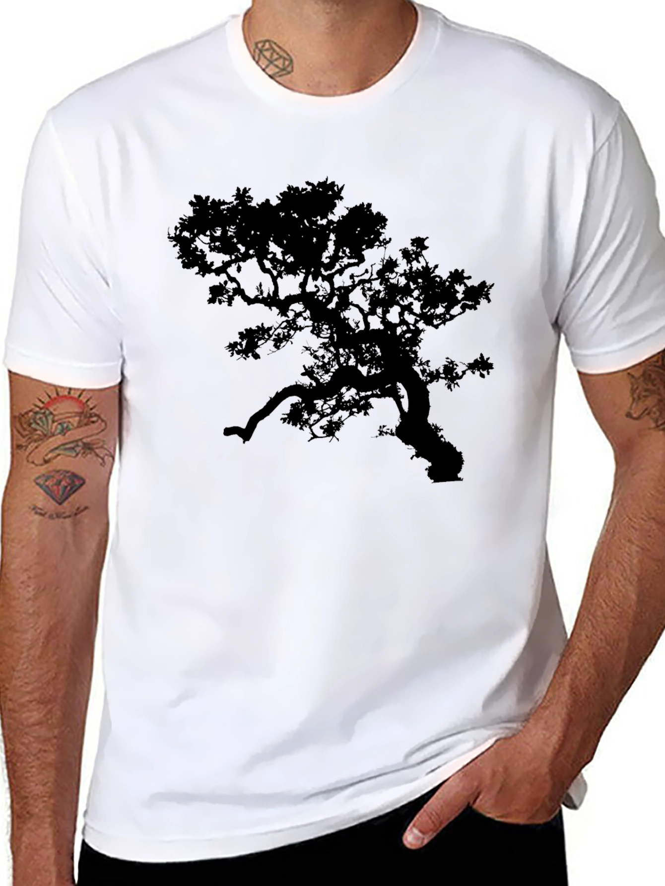 Tree Silhouette Black T-Shirt