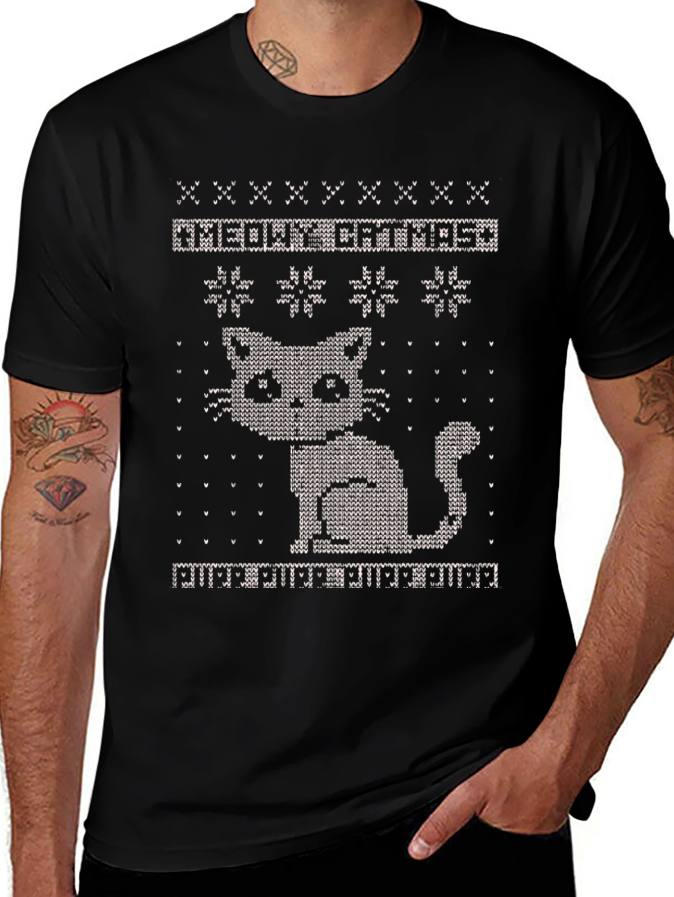 Meowy Catmas Ugly Christmas Sweater T-Shirt
