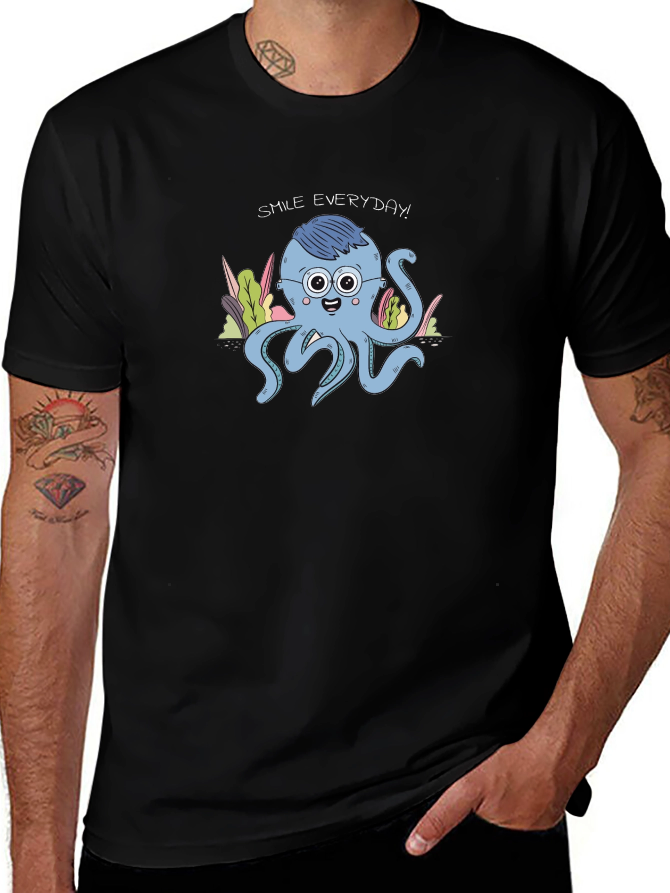 Smile Everyday Octopus Graphic Tee - Unisex