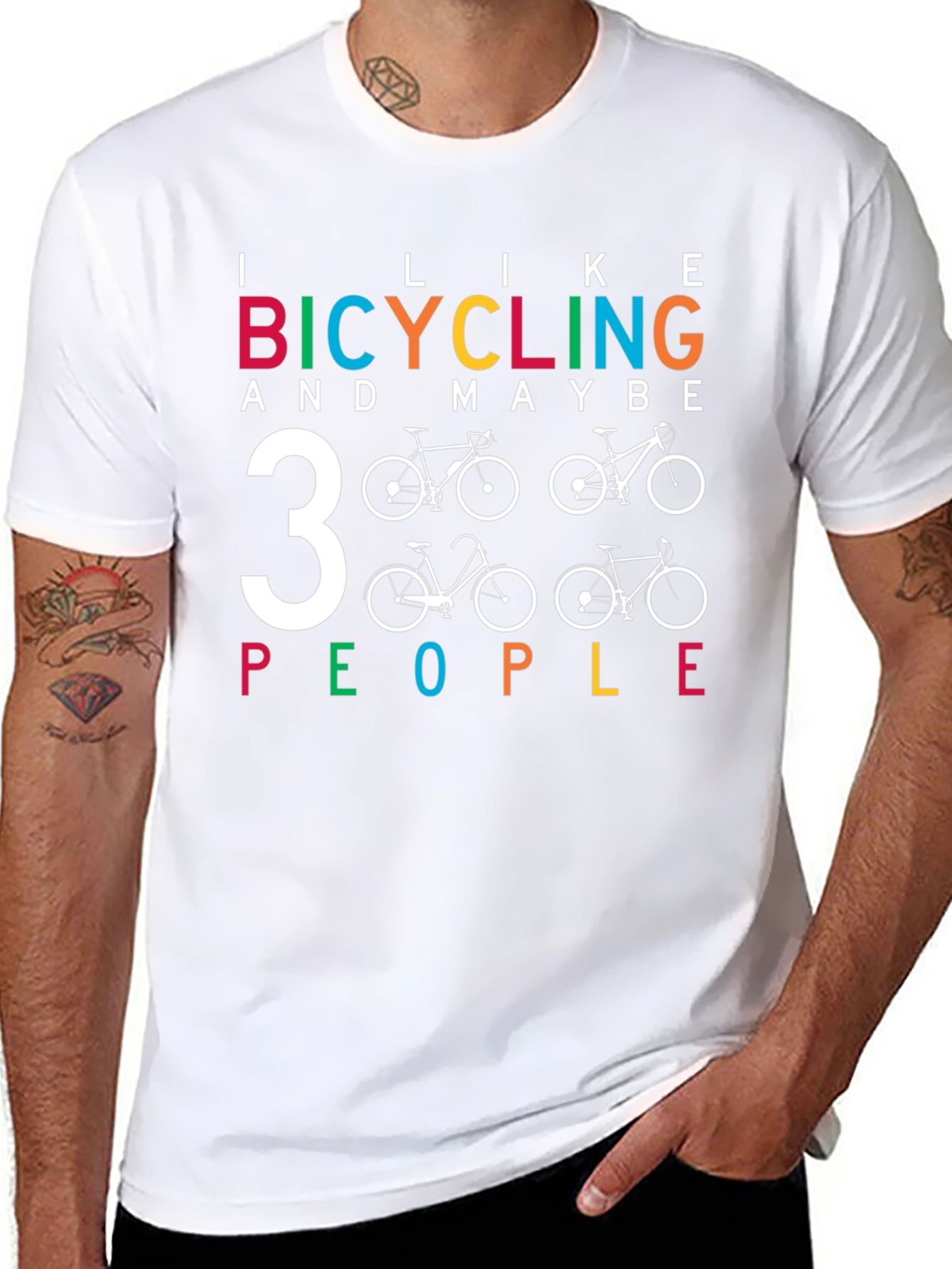 I Like Bicycling and Maybe 3 People Graphic Tee