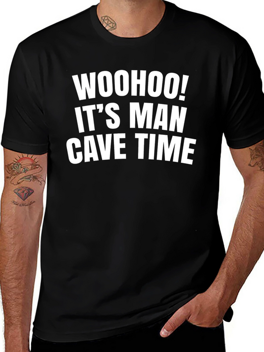Man Cave Time T-Shirt - Black Graphic Tee
