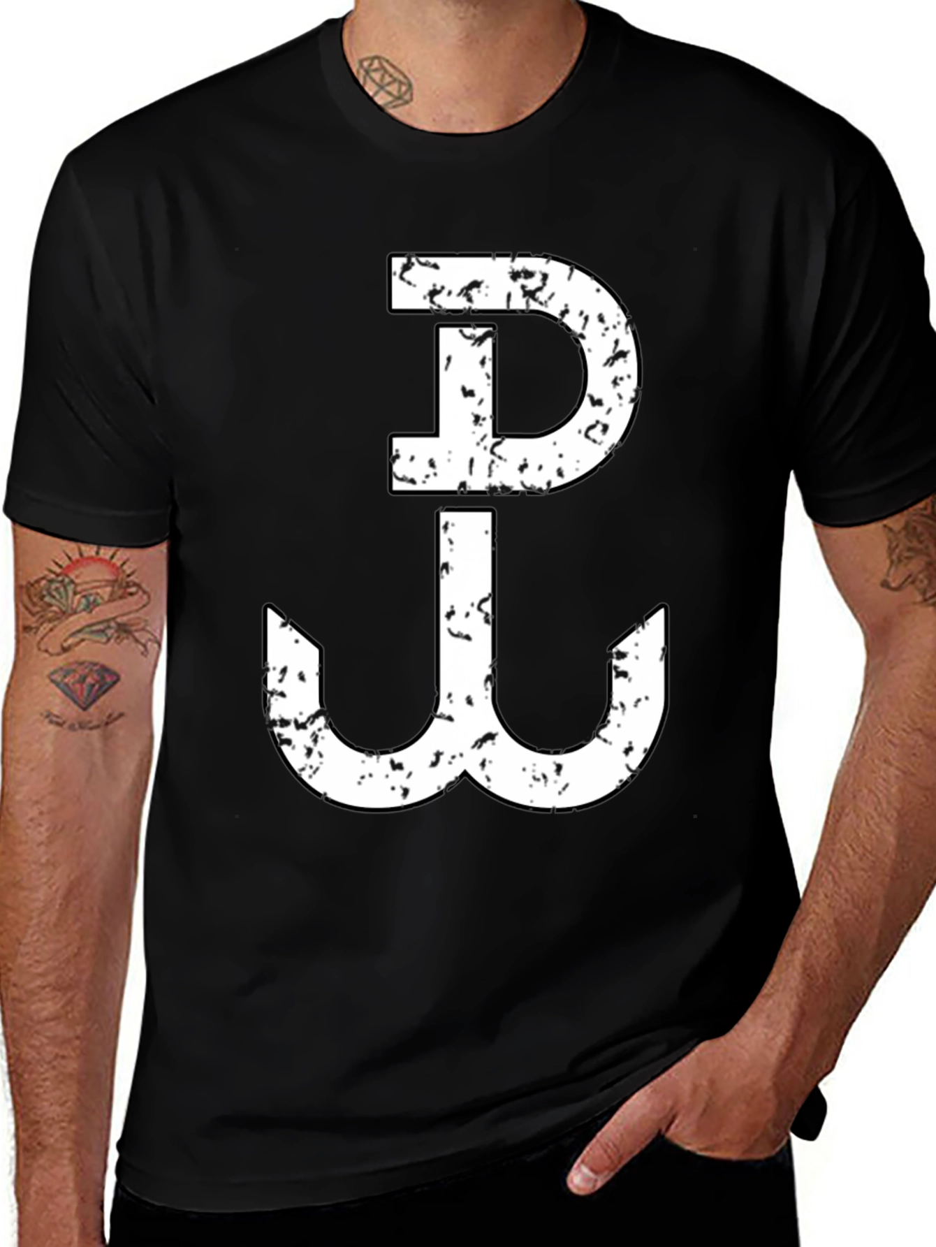 Warsaw Uprising Anchor Symbol Black T-Shirt