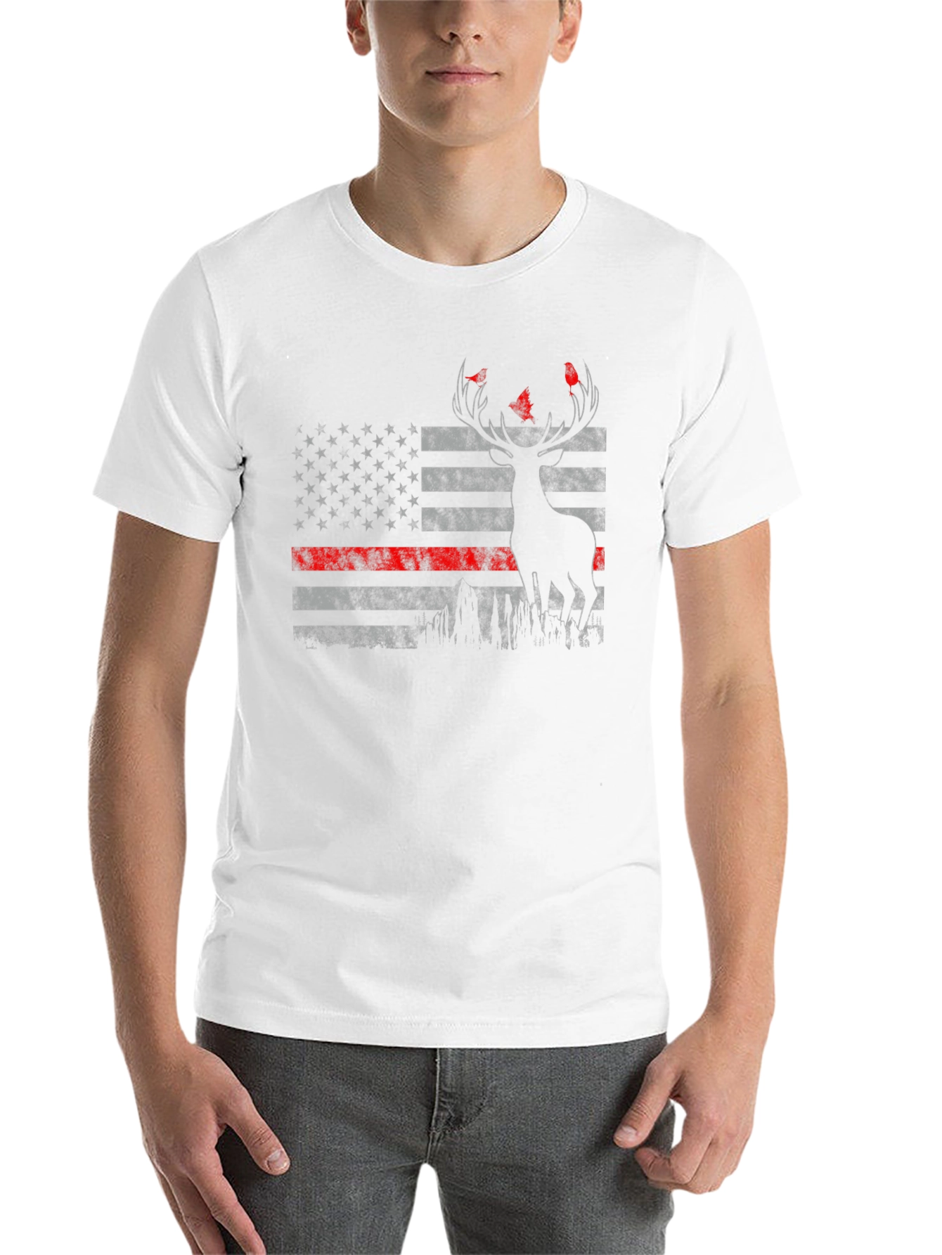 American Flag Deer Hunter T-Shirt