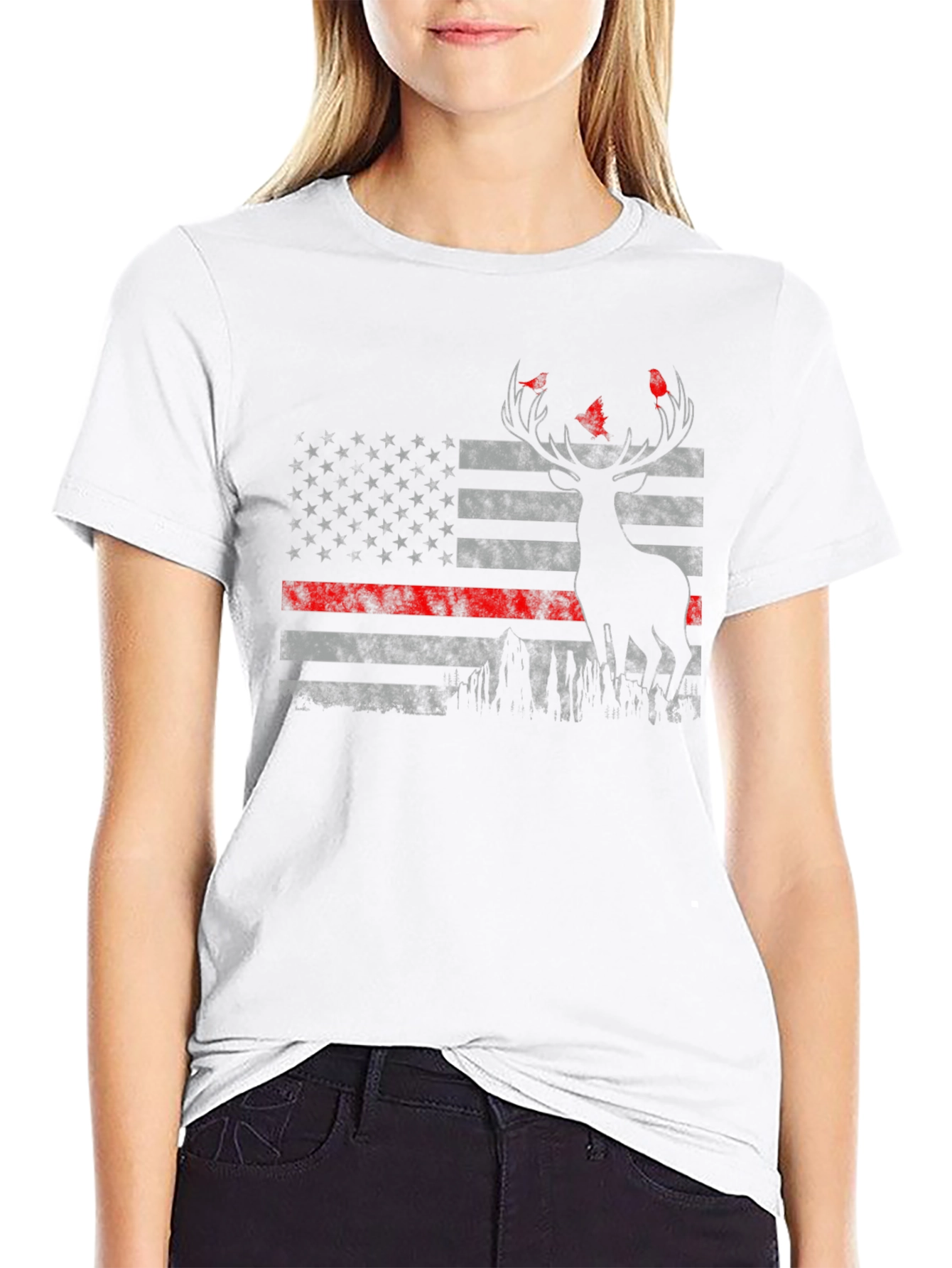 American Flag Deer Hunter T-Shirt