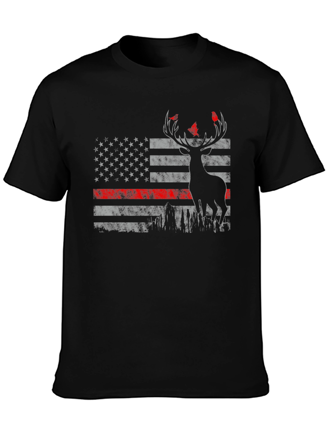 American Flag Deer Hunter T-Shirt