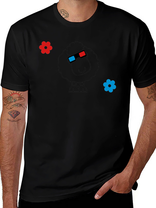 Funny 3D Sheep Black T-Shirt