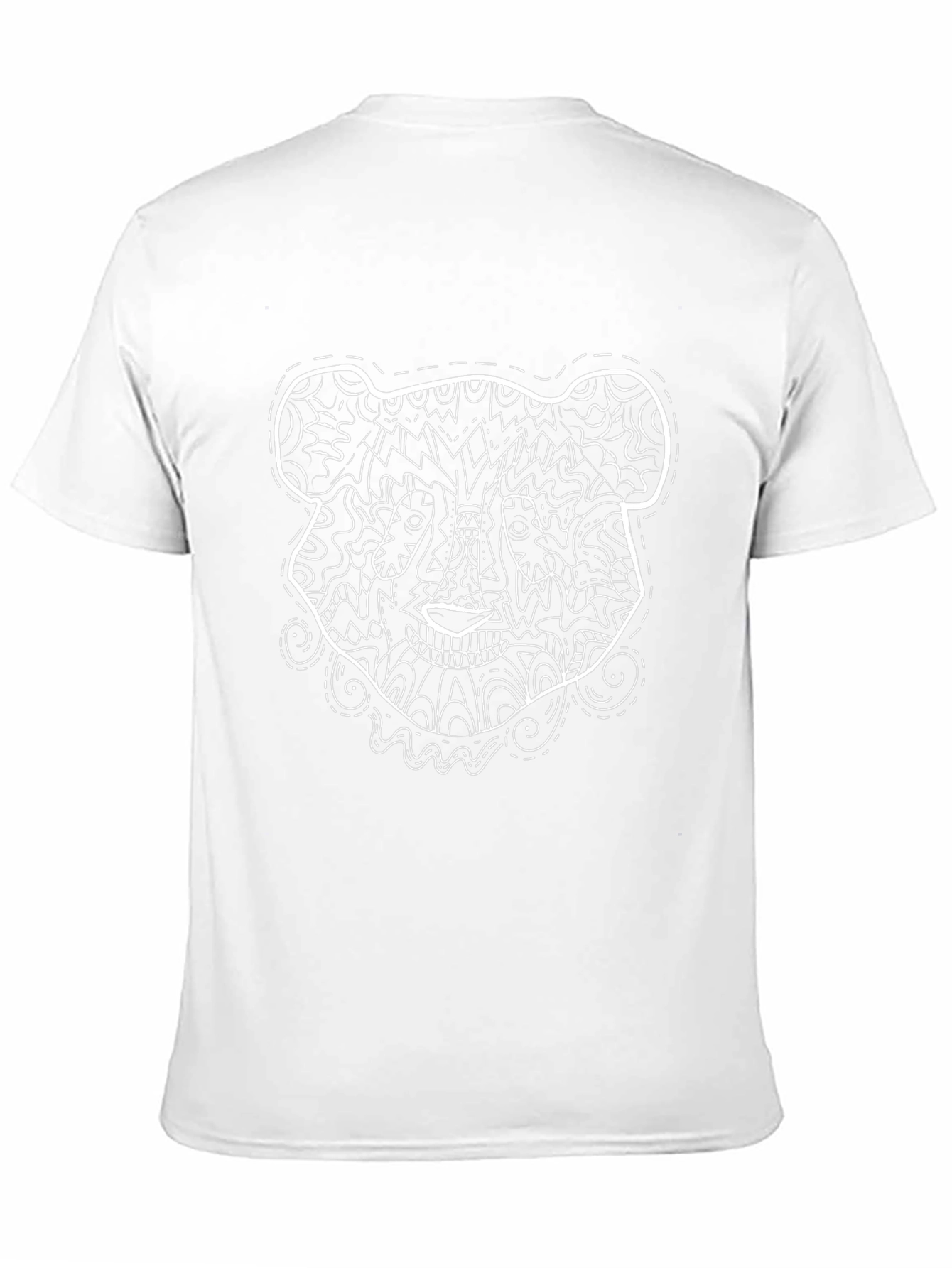 Abstract Bear Graphic Print Black T-Shirt