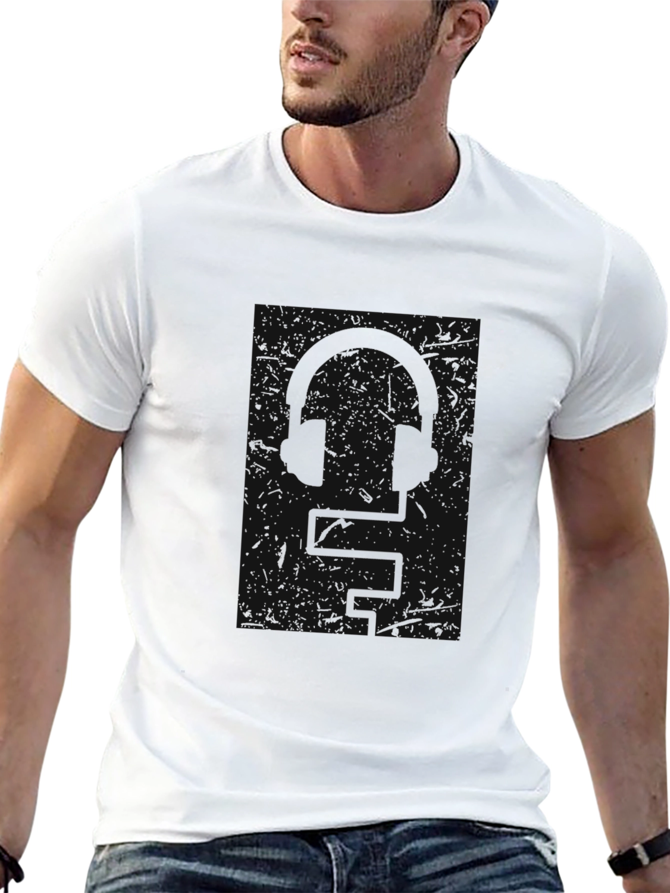 Mens Basic Black Crewneck T-Shirt