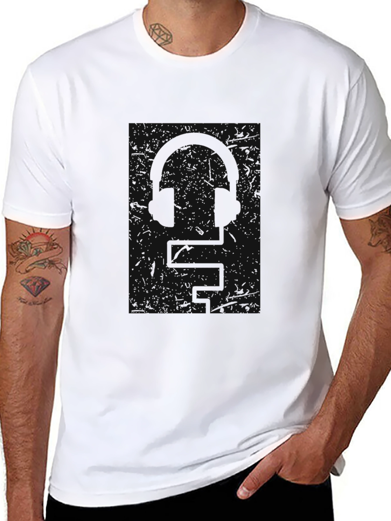 Mens Basic Black Crewneck T-Shirt