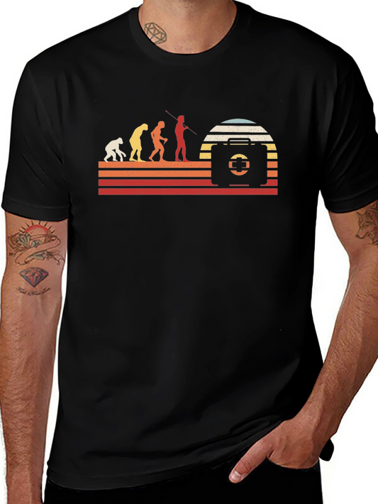 Evolution of First Aid T-Shirt - Retro Design