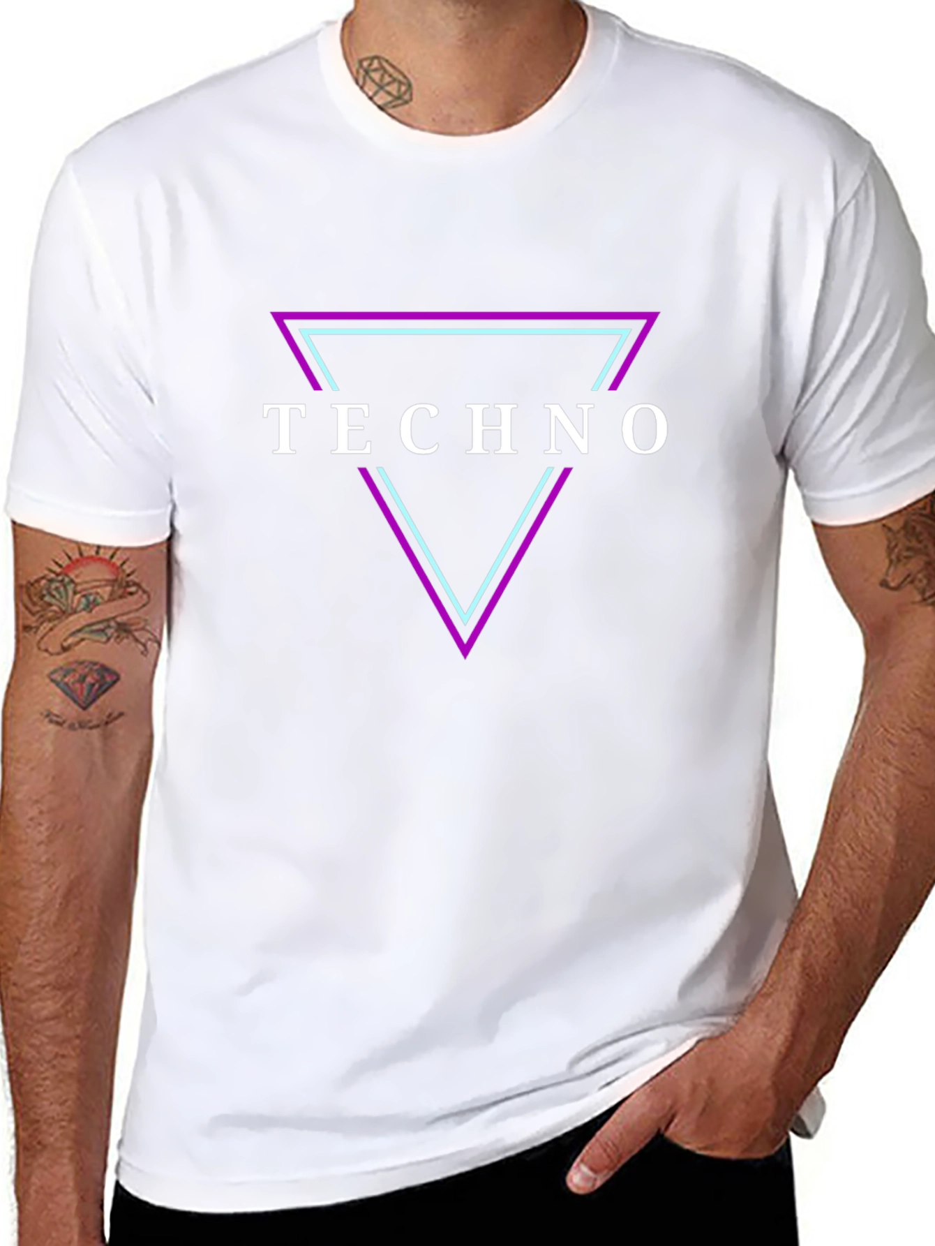 Retro Techno Graphic T-Shirt - 80s Inspired Design