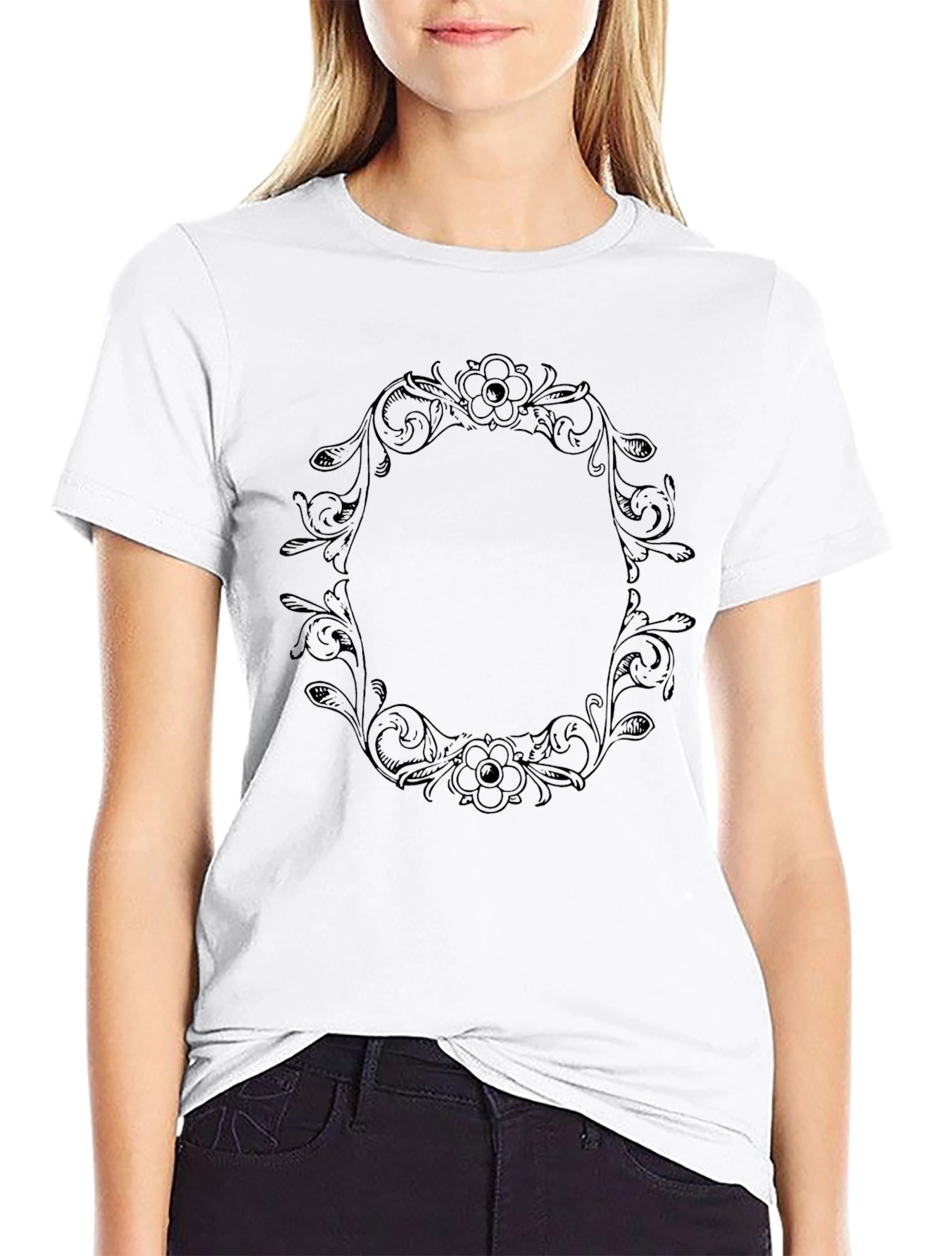 Floral Frame Graphic T-Shirt