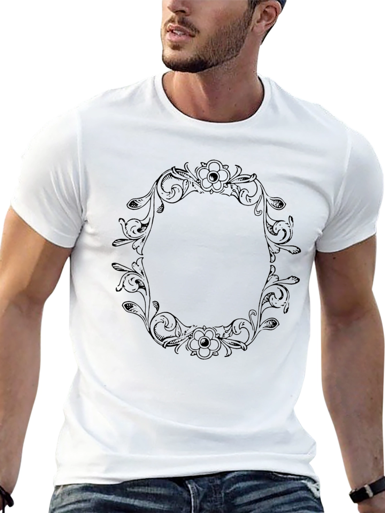 Floral Frame Graphic T-Shirt