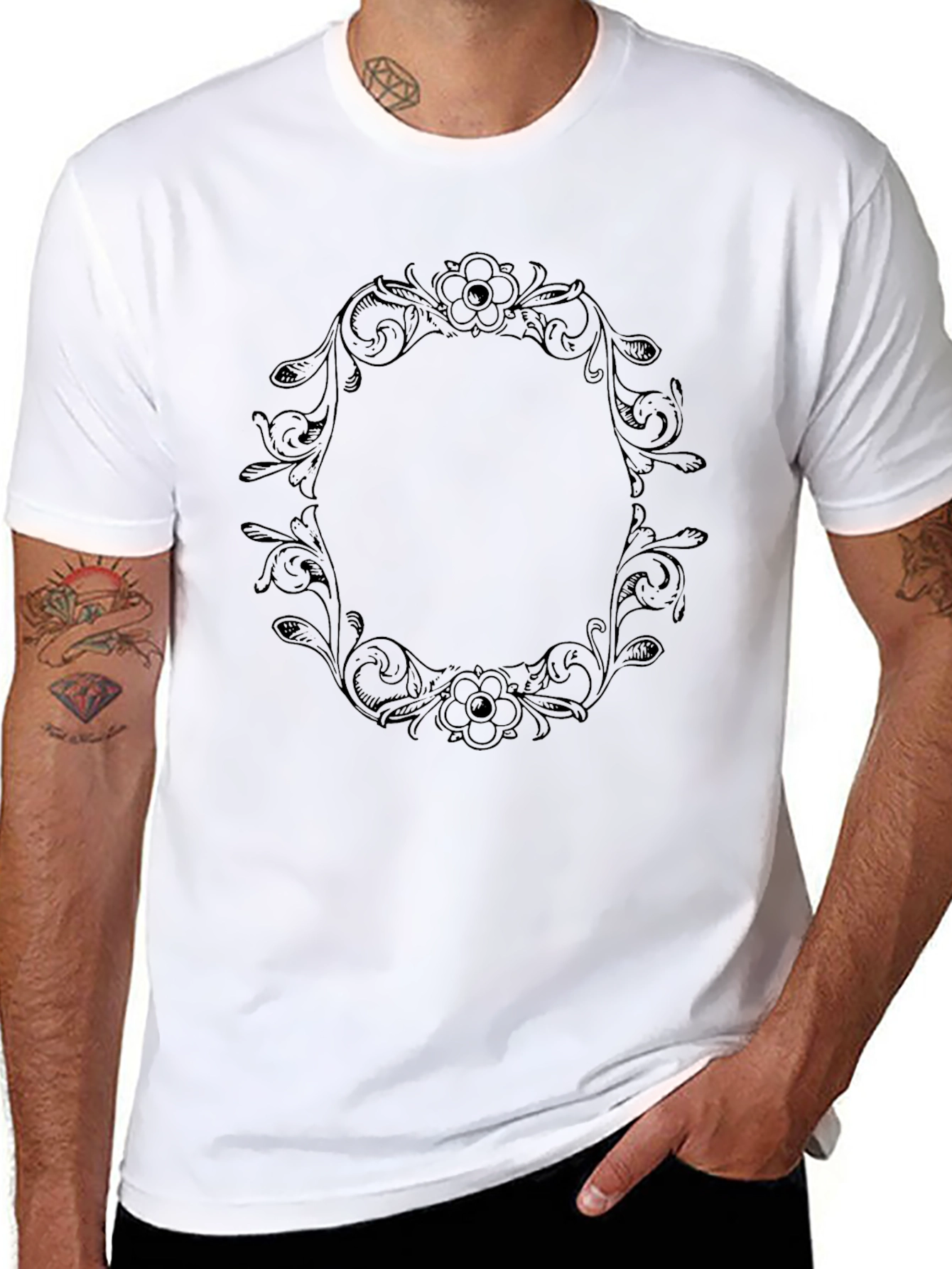 Floral Frame Graphic T-Shirt