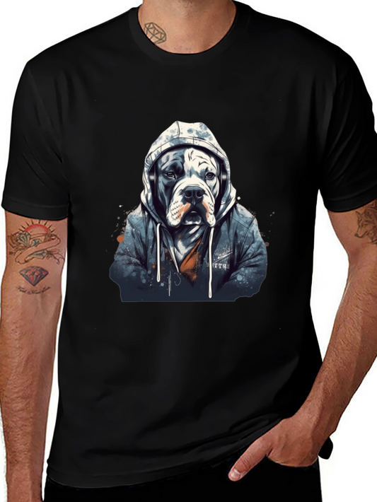 Dog in Hoodie Graphic Tee - Urban Style
