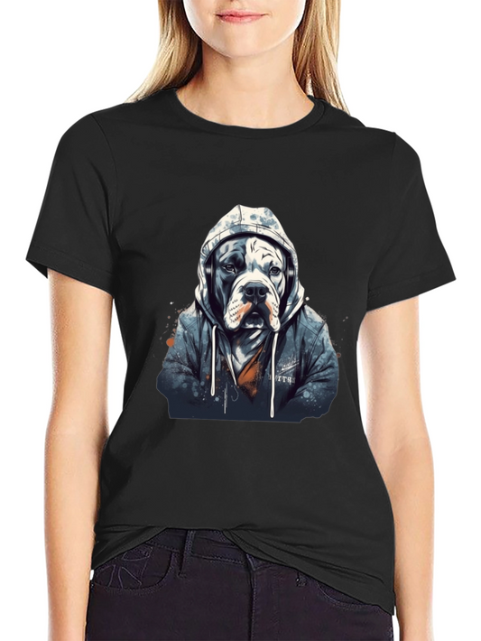 Dog in Hoodie Graphic Tee - Urban Style