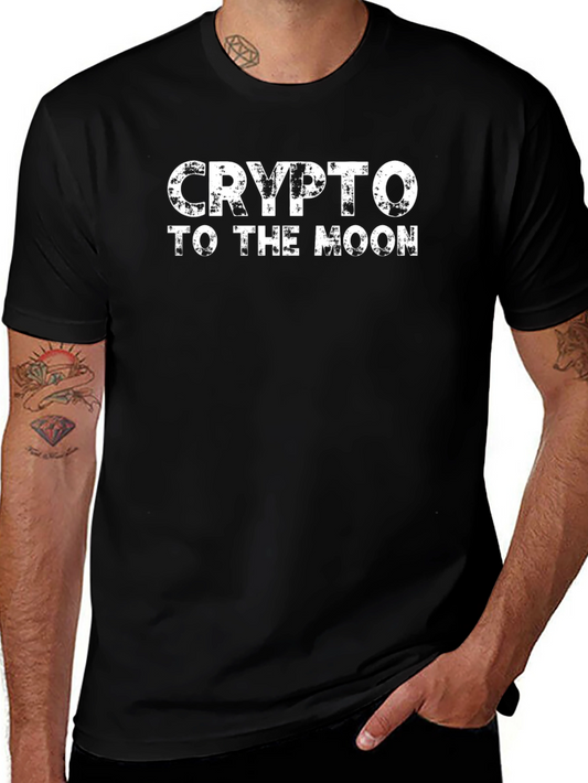 Crypto to the Moon Black T-Shirt