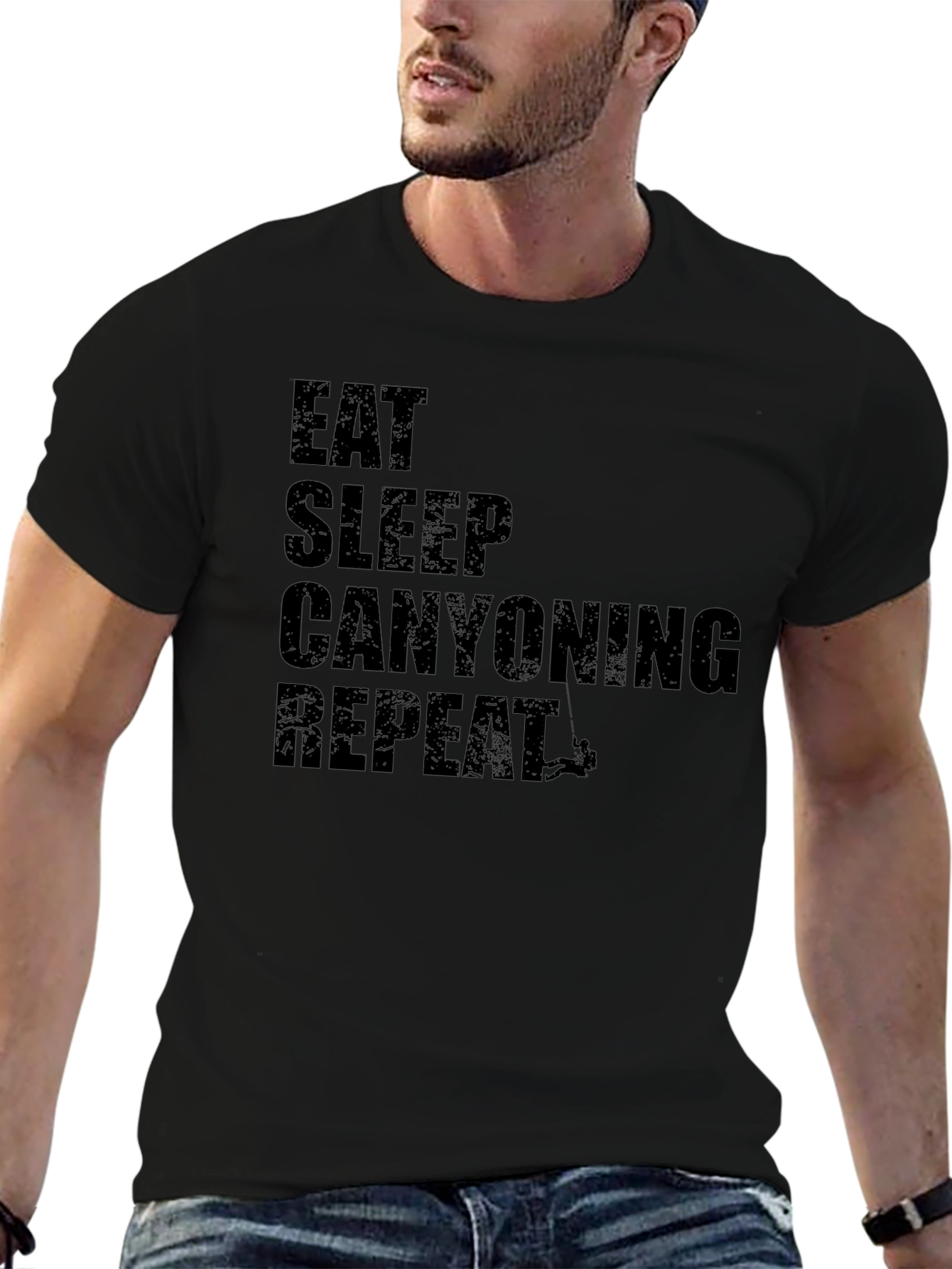 Eat Sleep Canyoning Repeat Black T-Shirt
