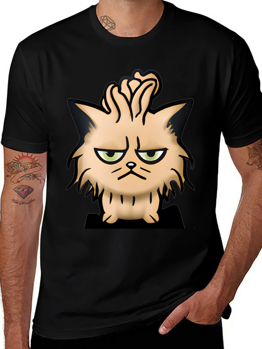 Grumpy Cat Cartoon Black T-Shirt