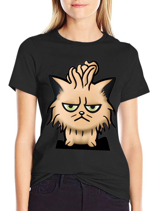 Grumpy Cat Cartoon Black T-Shirt