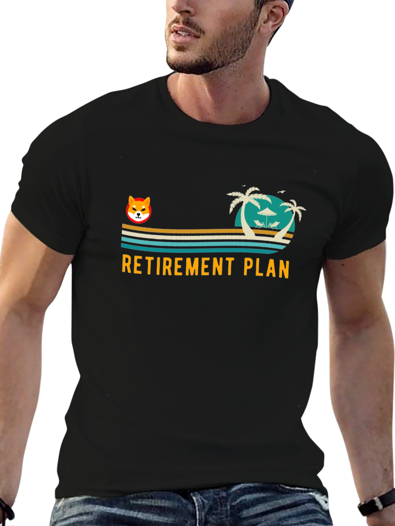 Retirement Plan Shiba Dog Beach T-Shirt