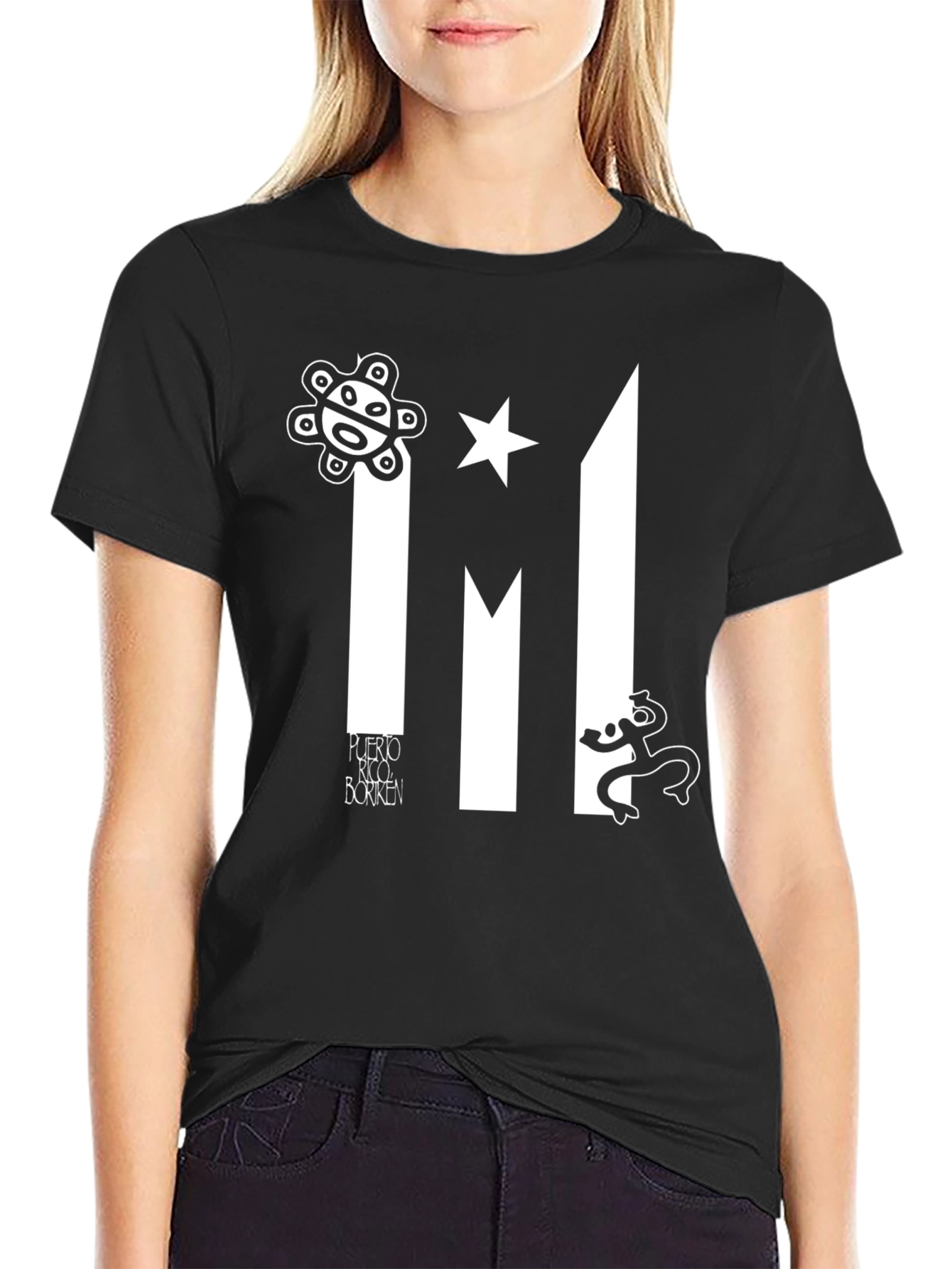 Puerto Rico Black T-Shirt Boriken Island Pride