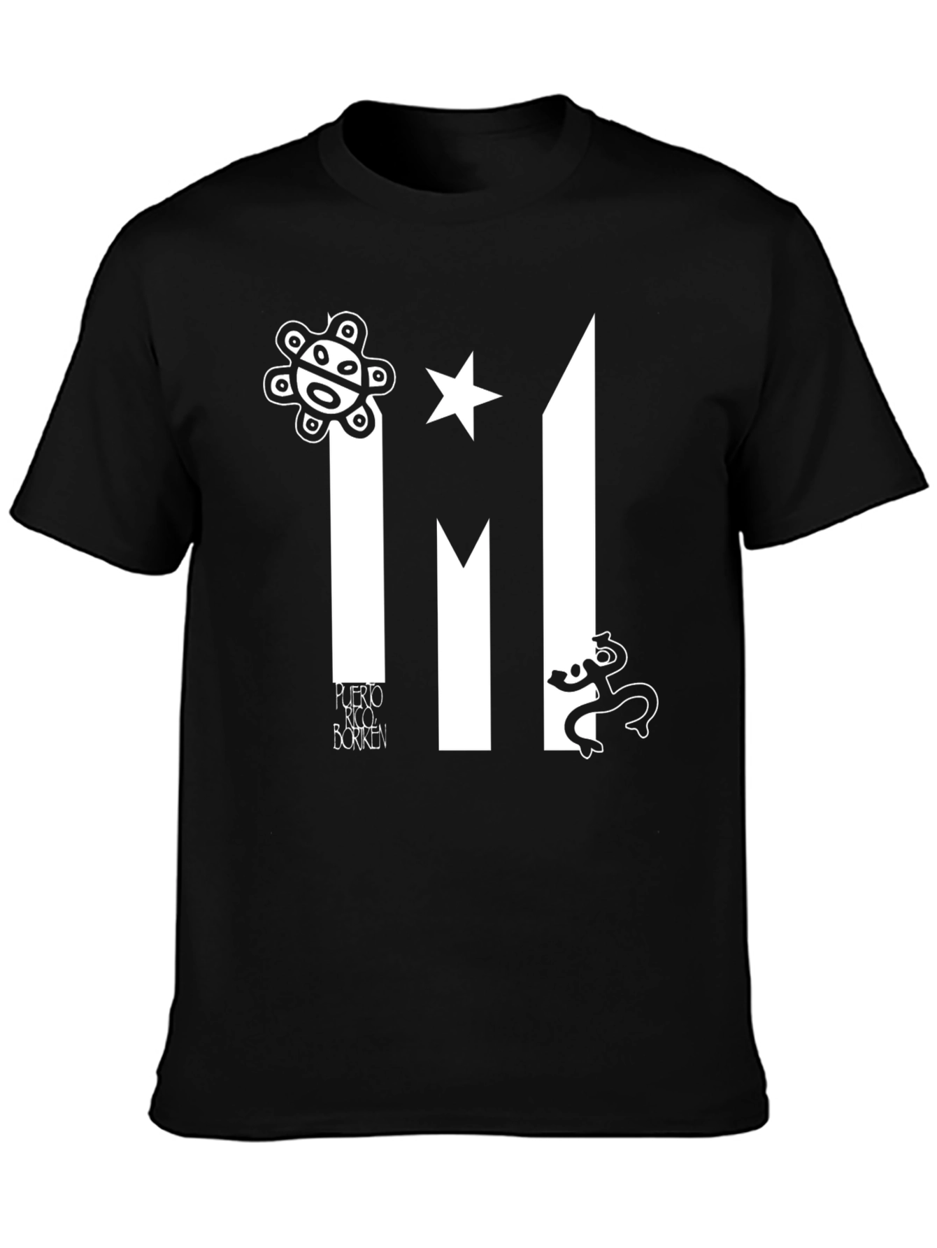 Puerto Rico Black T-Shirt Boriken Island Pride