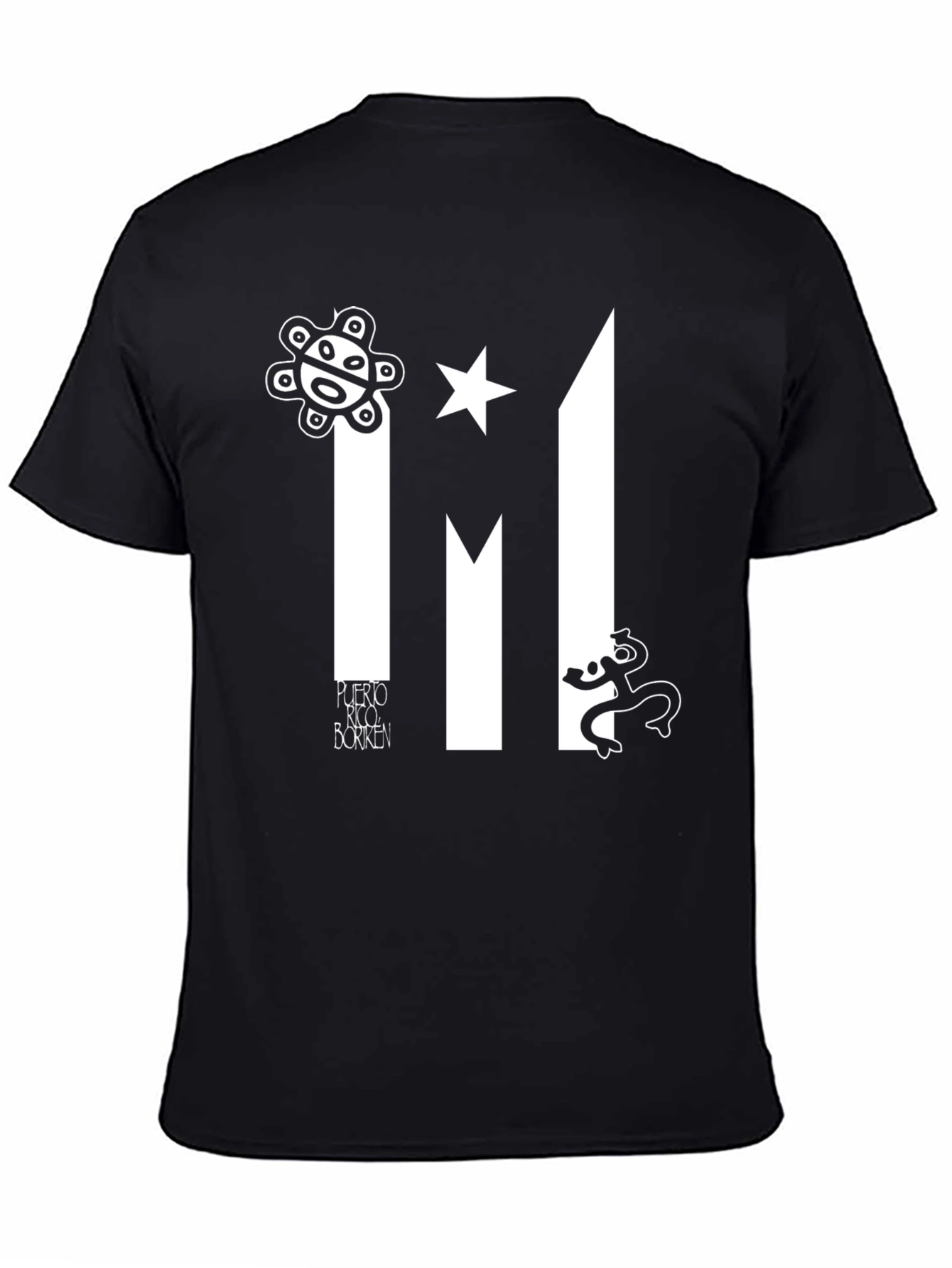 Puerto Rico Black T-Shirt Boriken Island Pride