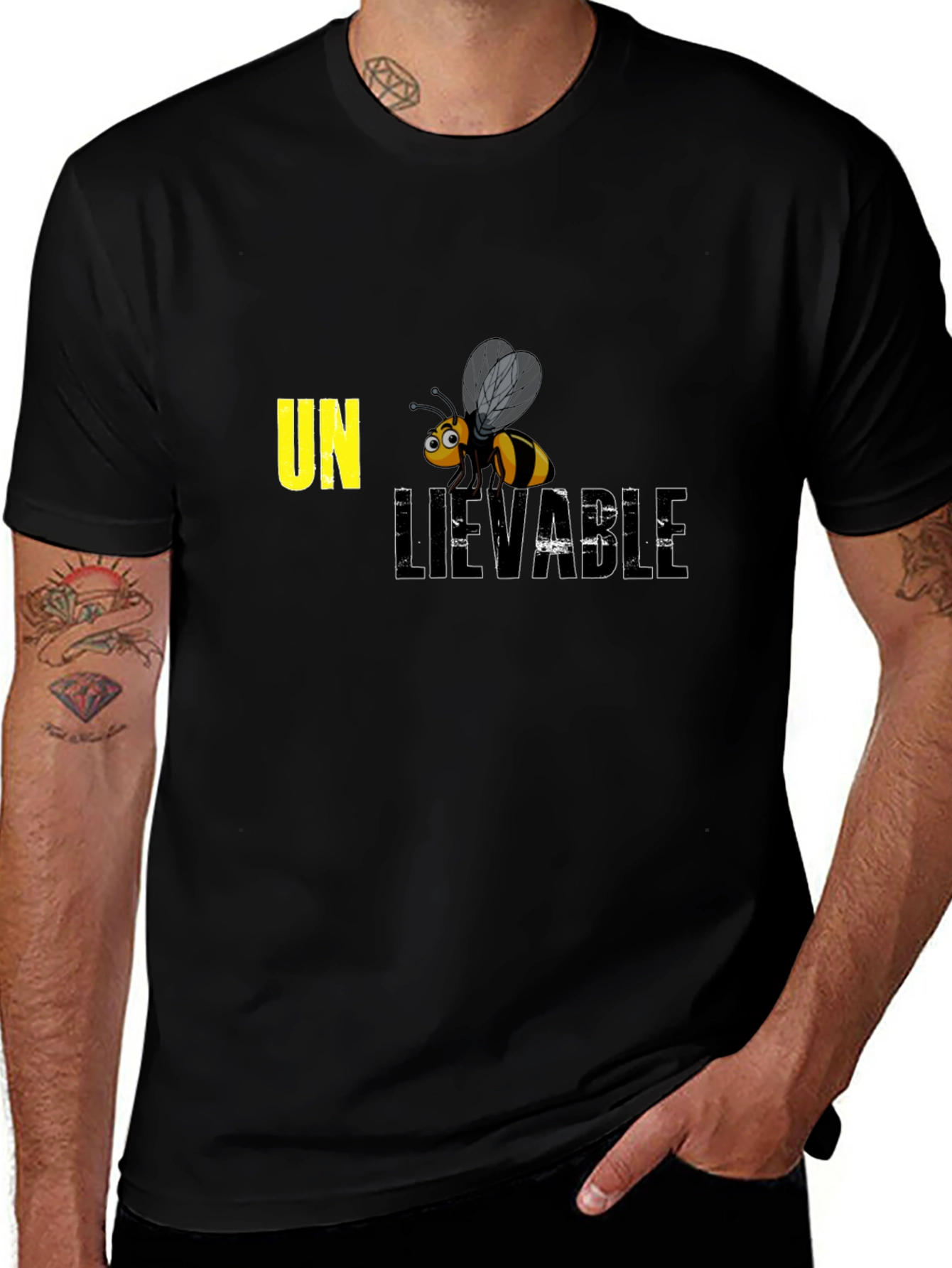 Un-bee-lievable Graphic Tee - Black Casual Shirt