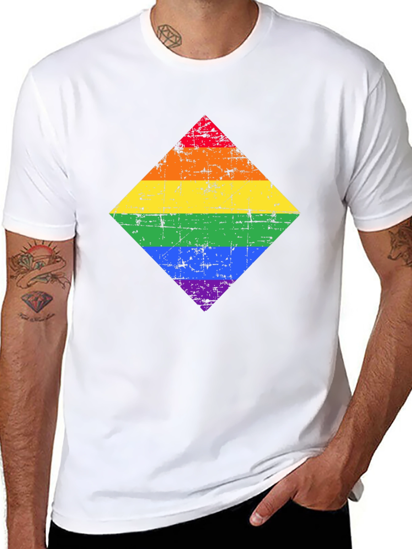 Rainbow Pride Diamond Graphic Tee