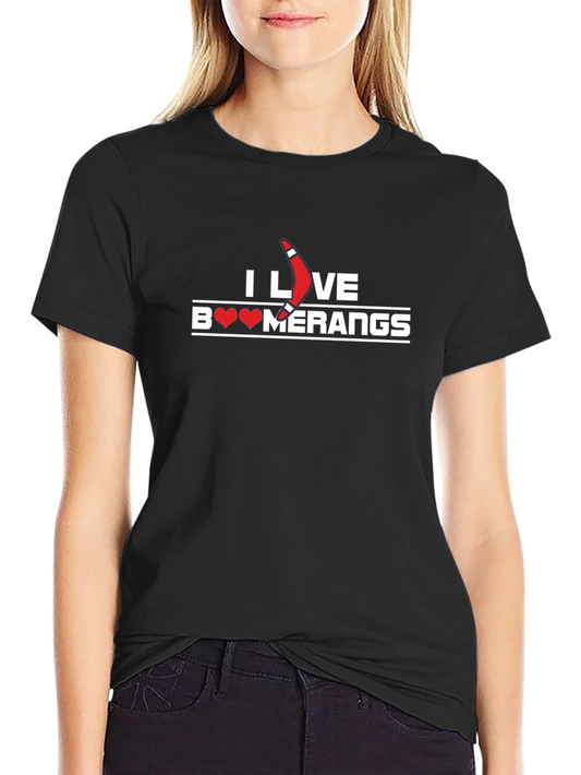I Love Boomerangs Black Graphic Tee