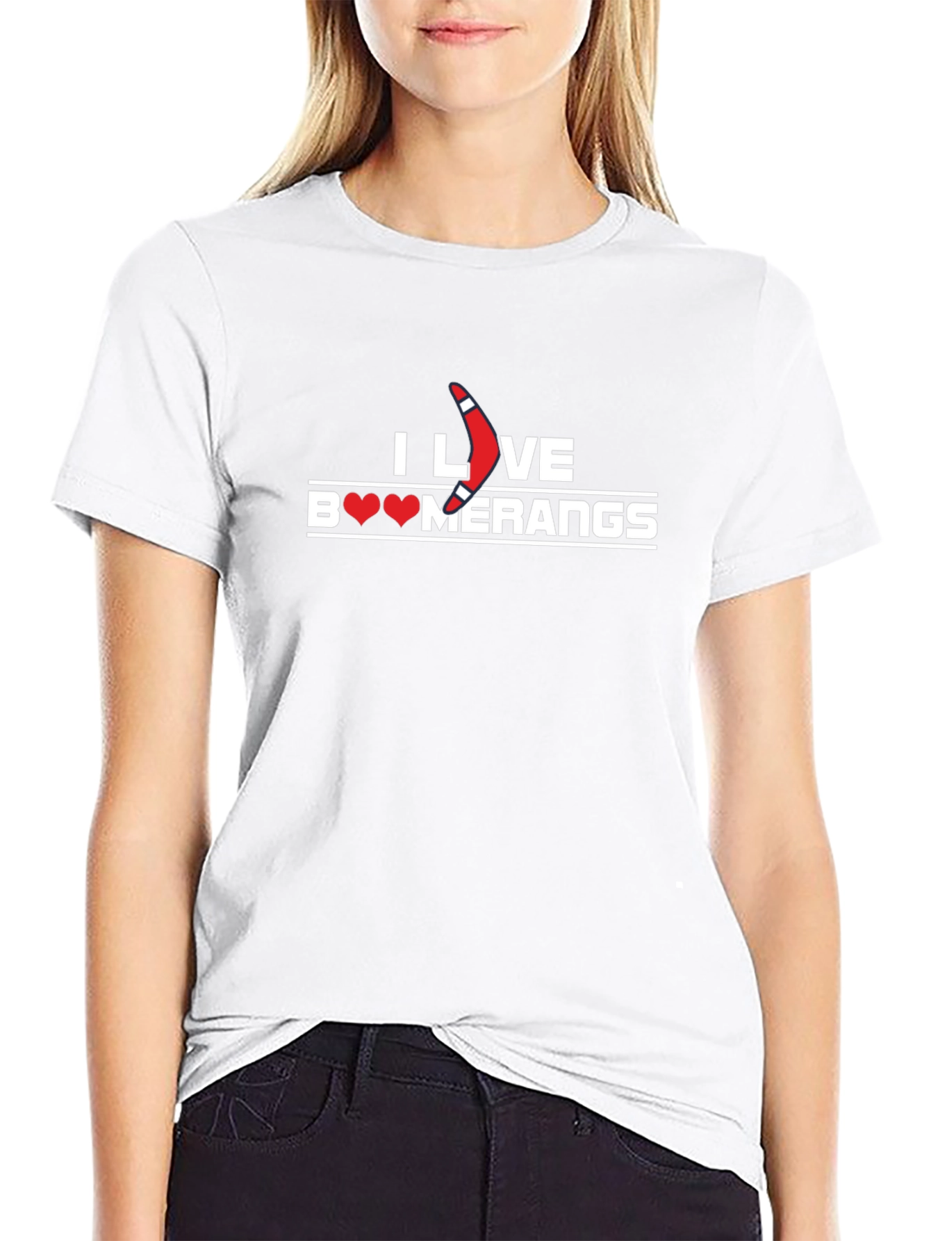 I Love Boomerangs Black Graphic Tee